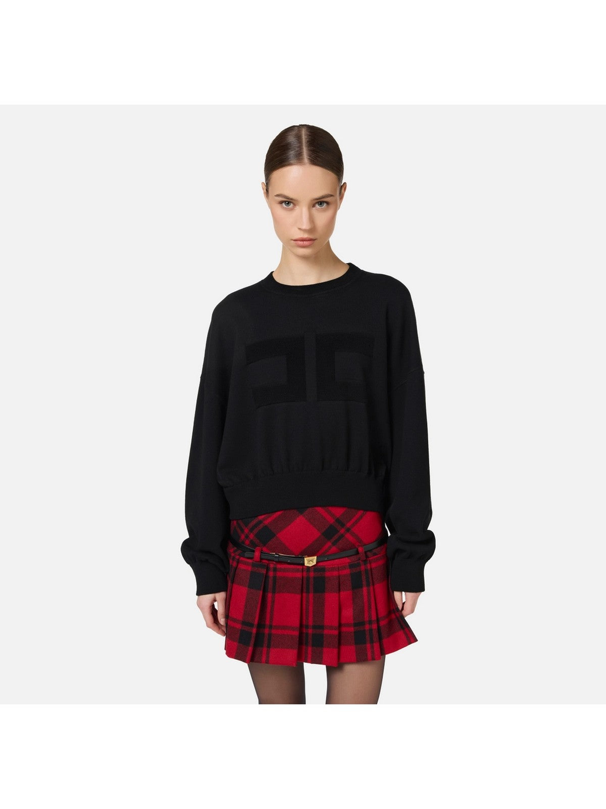 ELISABETTA FRANCHI Felpa Donna MK76Q46E2 110 Nero gioboutiqueweb