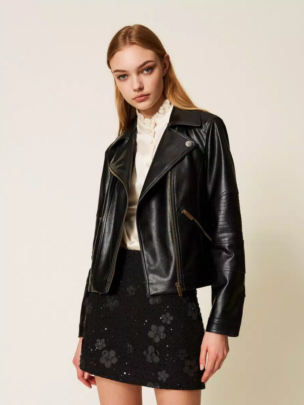 TWINSET Giubbino Donna BIKER 252TP2710 00006 Nero