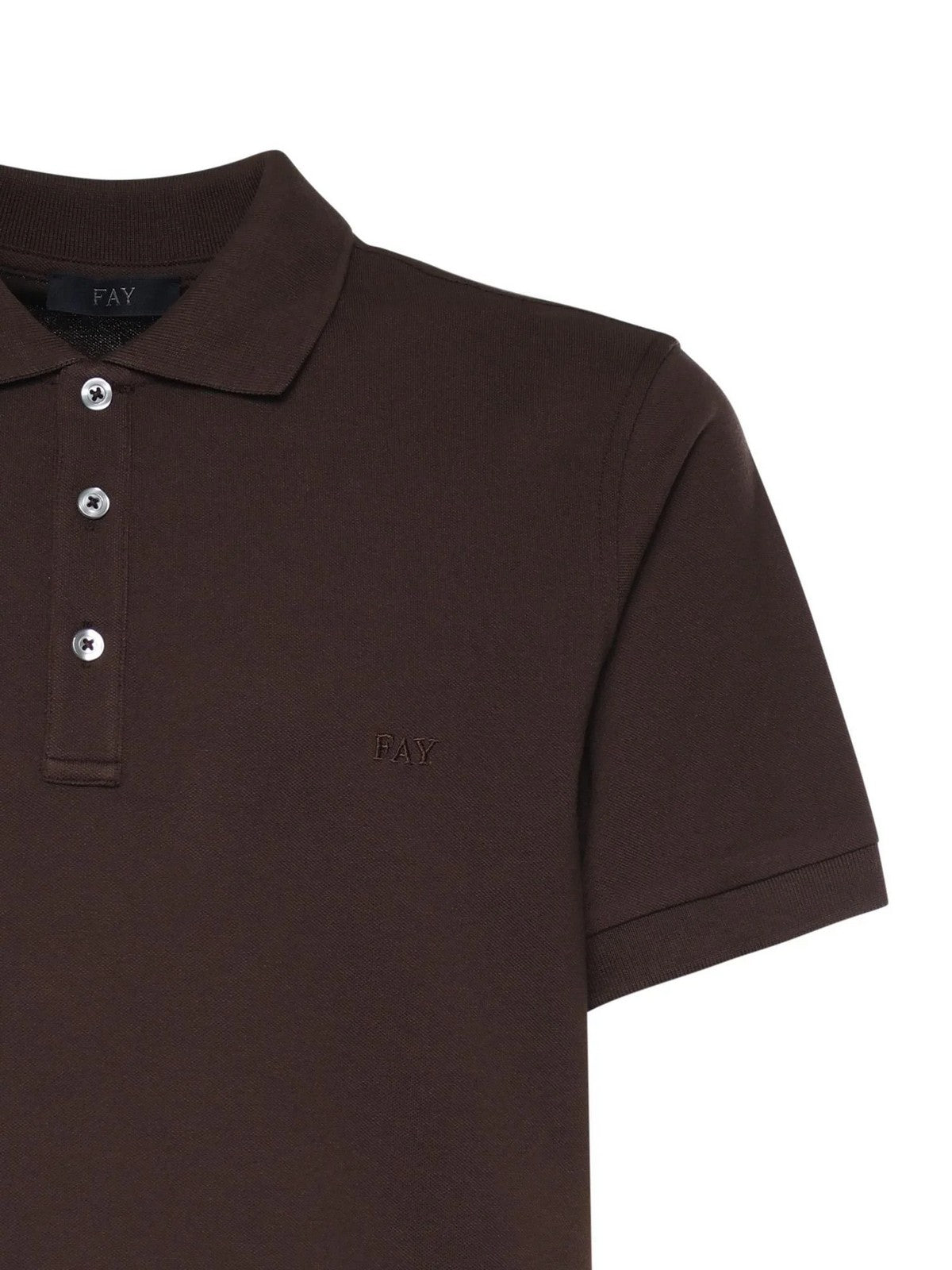 FAY Polo Uomo NPMB252144STDWS601 Marrone