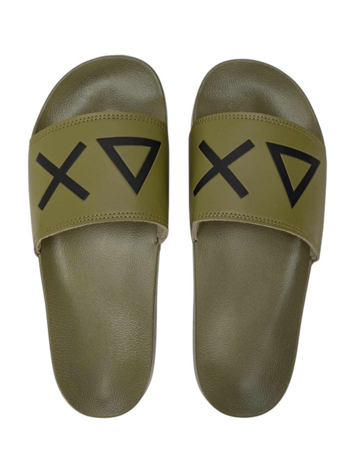SUN68 Ciabatta Uomo Slippers Logo X35102 19 Verde gioboutiqueweb