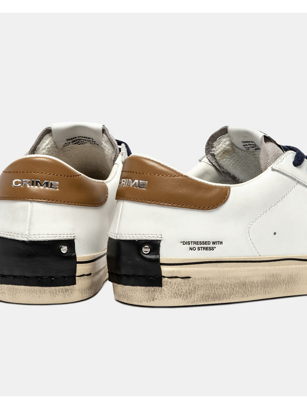 CRIME LONDON Sneaker Uomo DISTRESSED 2.0 OAK SMOKE 11070AA8 10 WHITE