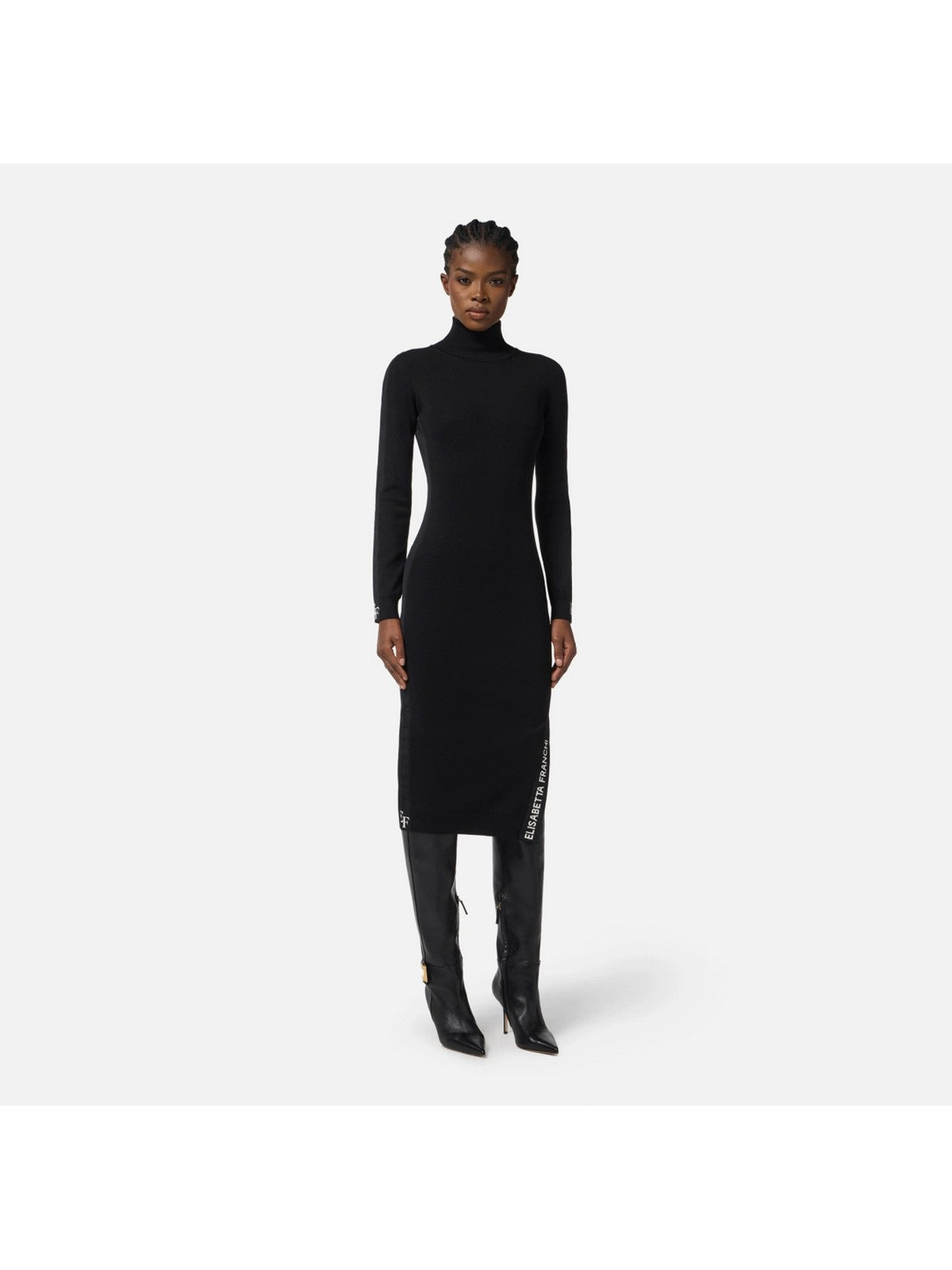 ELISABETTA FRANCHI Frauen AM03S56E2 EF3 Schwarz/Milchkleid