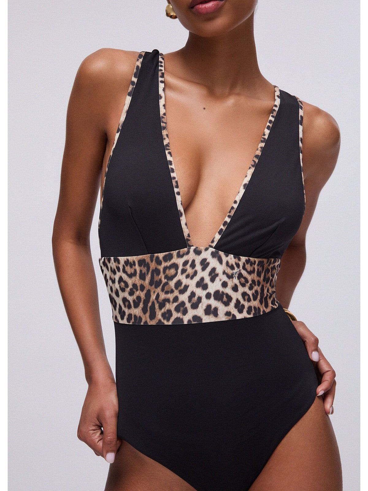 LIU JO BEACHWEAR Costume da bagno Donna VA6008J6447 Y9908 Nero/animalier