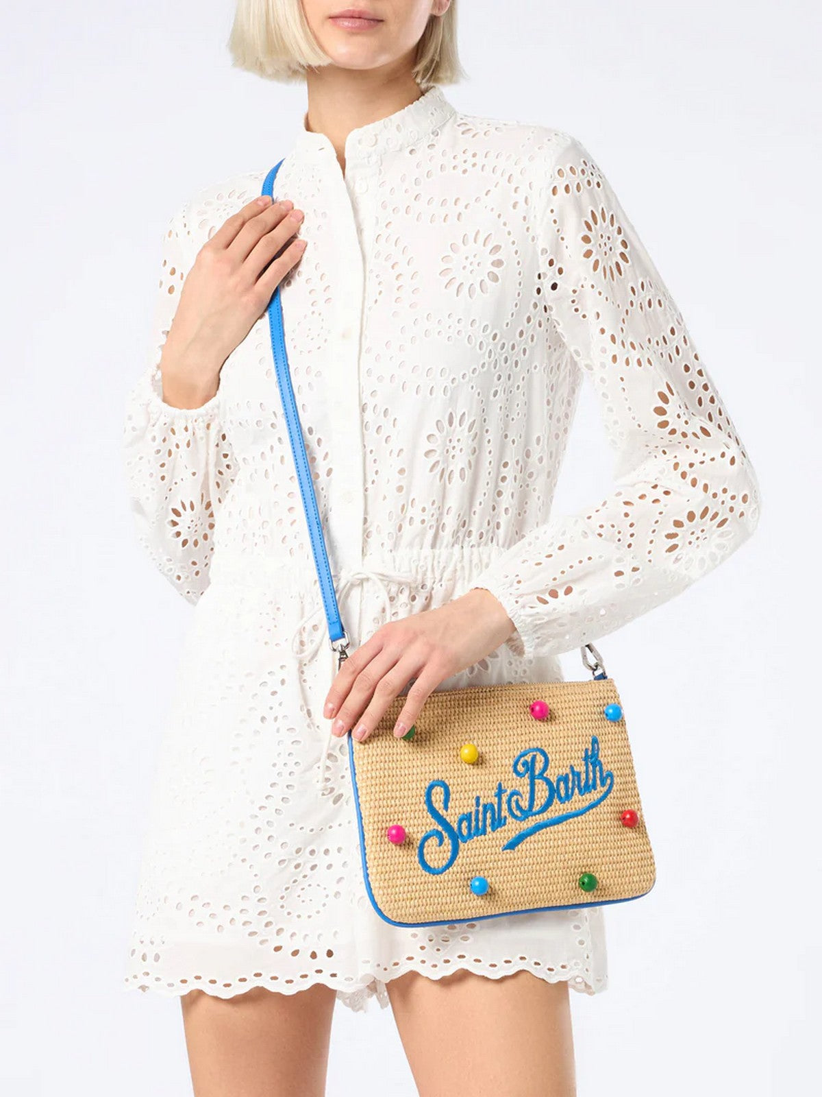 MC2 Saint Barth Pochette Donna Parisien Straw 00386f Beige