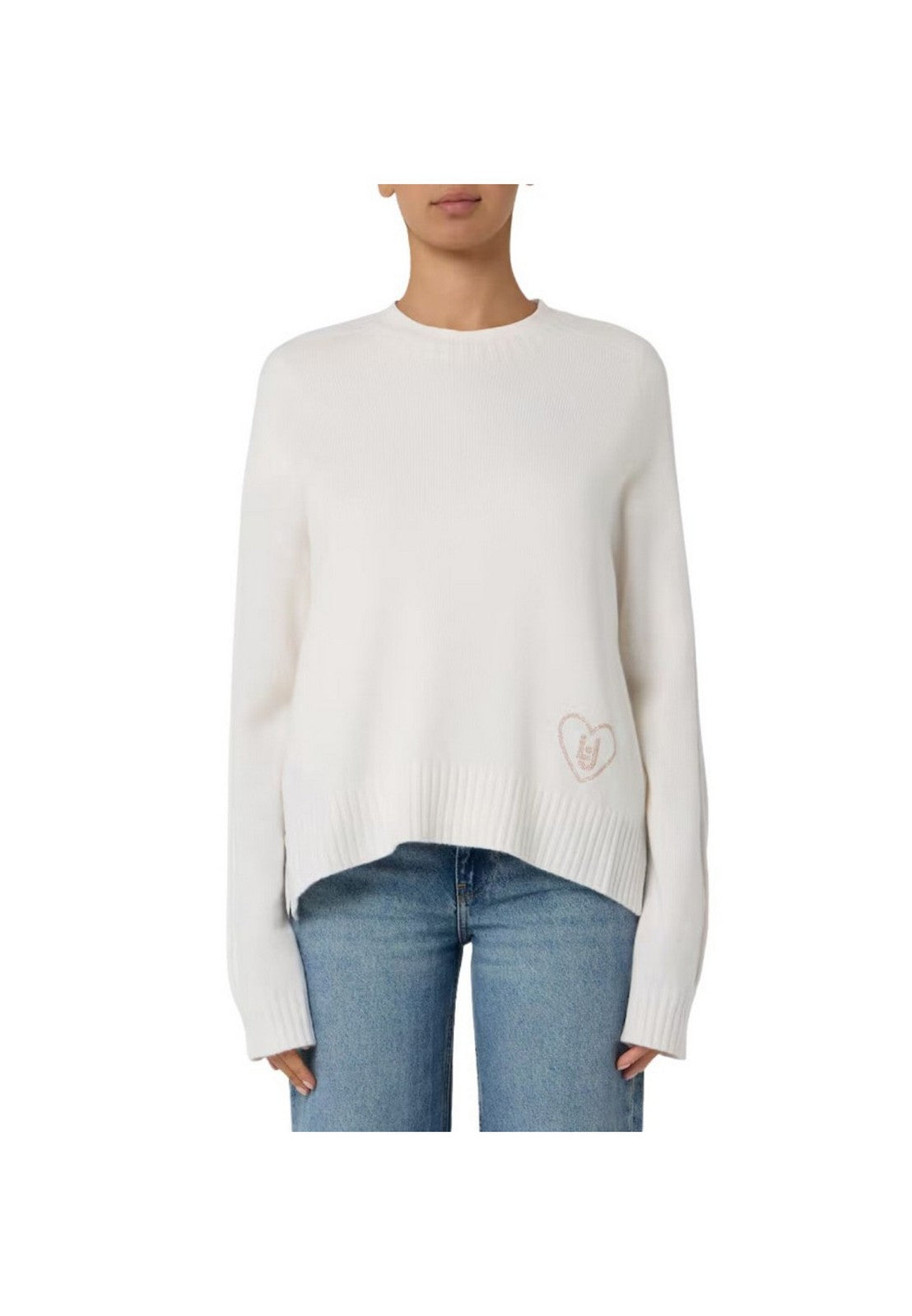 LIU JO WHITE Maglione Donna MF5444MS76L 10701 BIANCO LANA