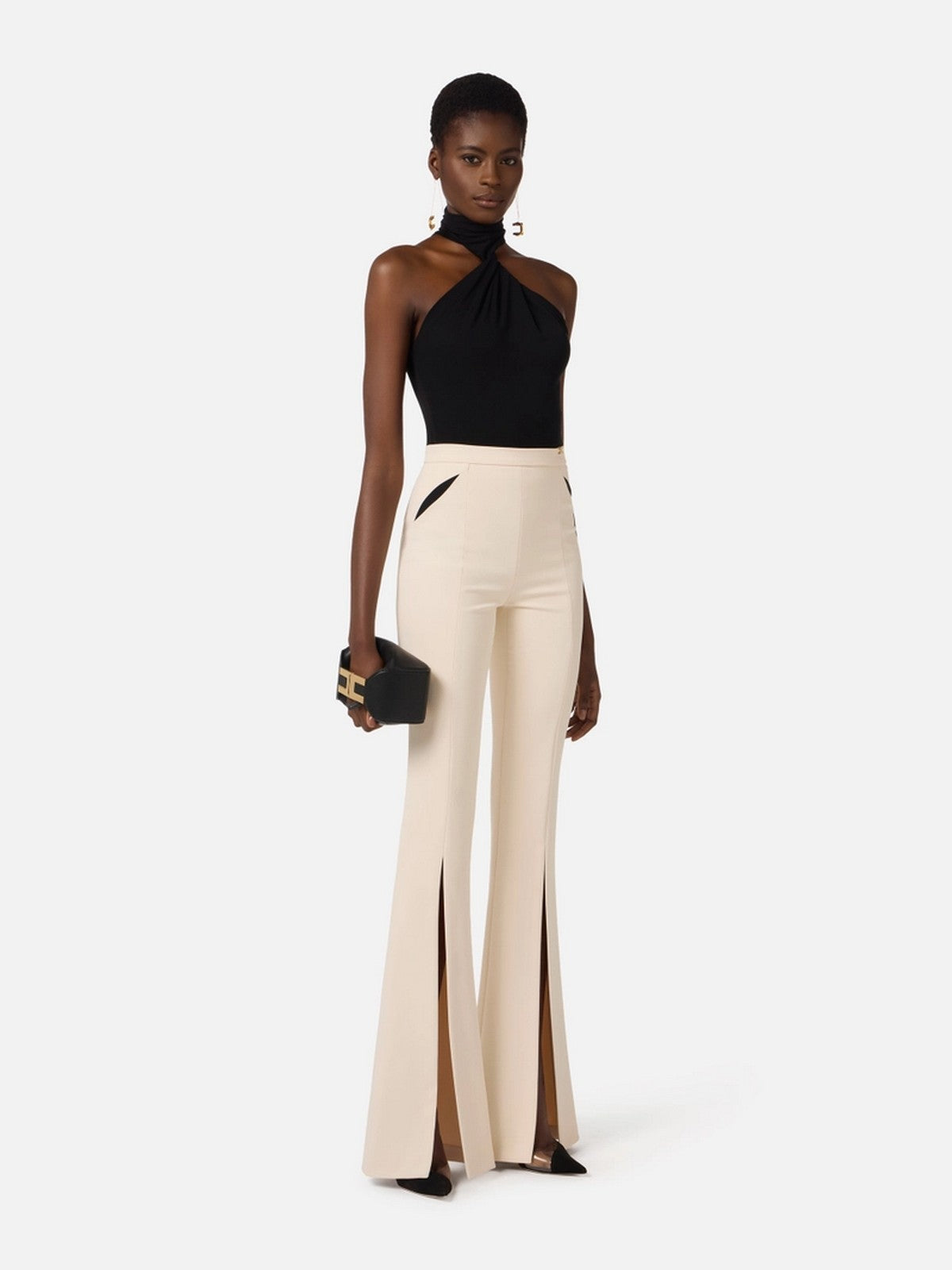 ELISABETTA FRANCHI Pantalone Donna PA15961E2 E84 BURRO/NERO