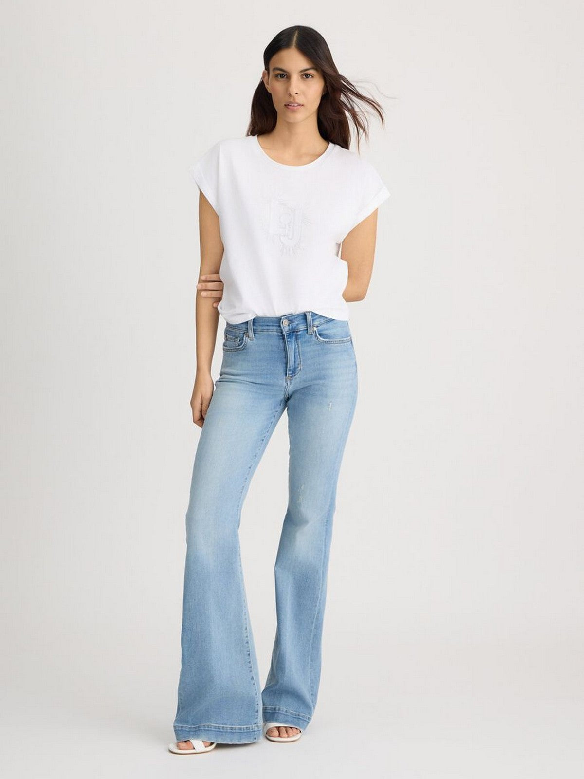 LIU JO BEACHWEAR T-shirt Donna VA5151JS923 M9196 LJ bianco gioboutiqueweb