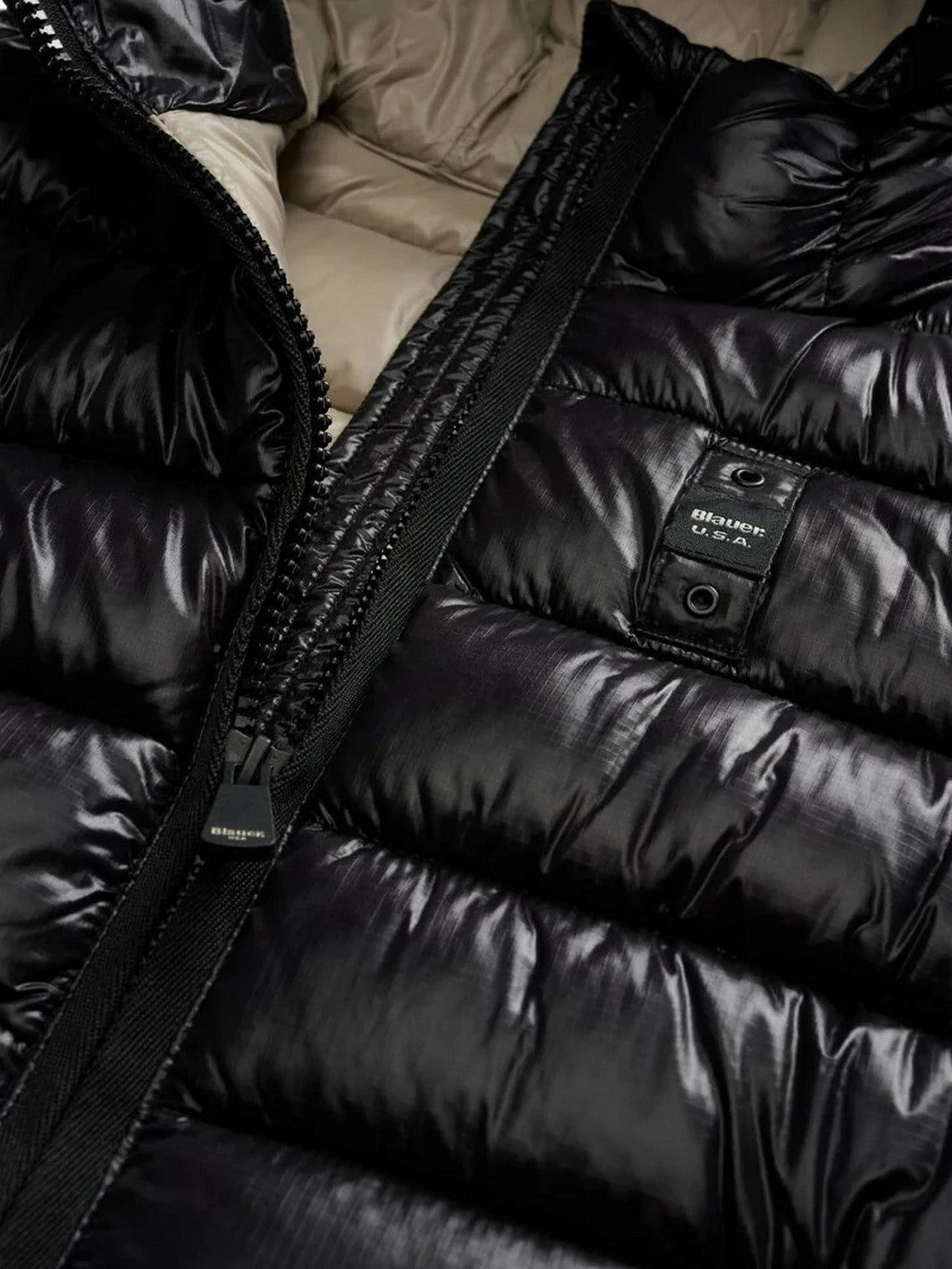 BLAUER Piumino Donna CAROLL 25WBLDC02072 006648 999EI NERO interno BEIGE 301