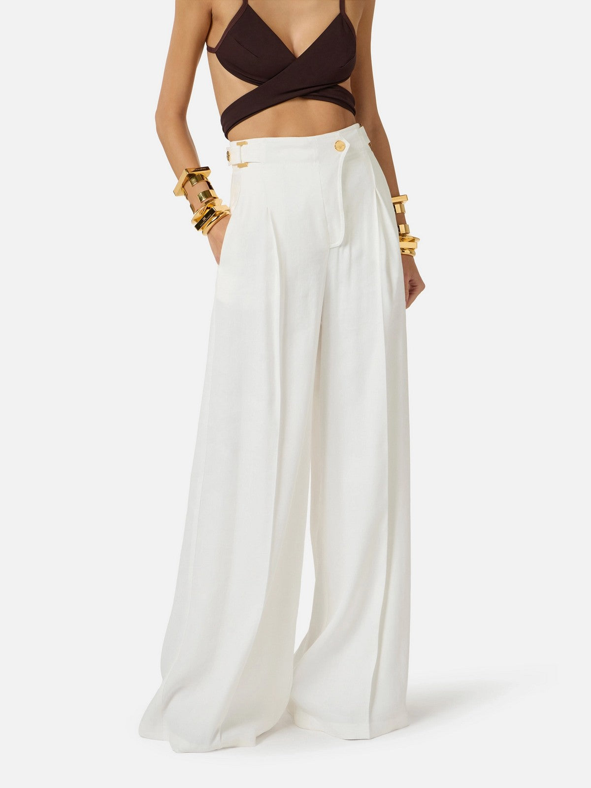 ELISABETTA FRANCHI Pantalone Donna PA12762E2 360 Avorio