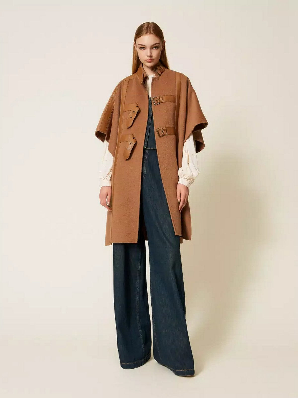 TWINSET Mantella Donna PANNO DOUBLE 252TP2073 11754 SANDY BROWN