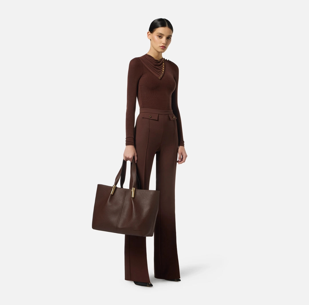 ELISABETTA FRANCHI Pantalone Donna PA12156E2 EA3 COFFEE