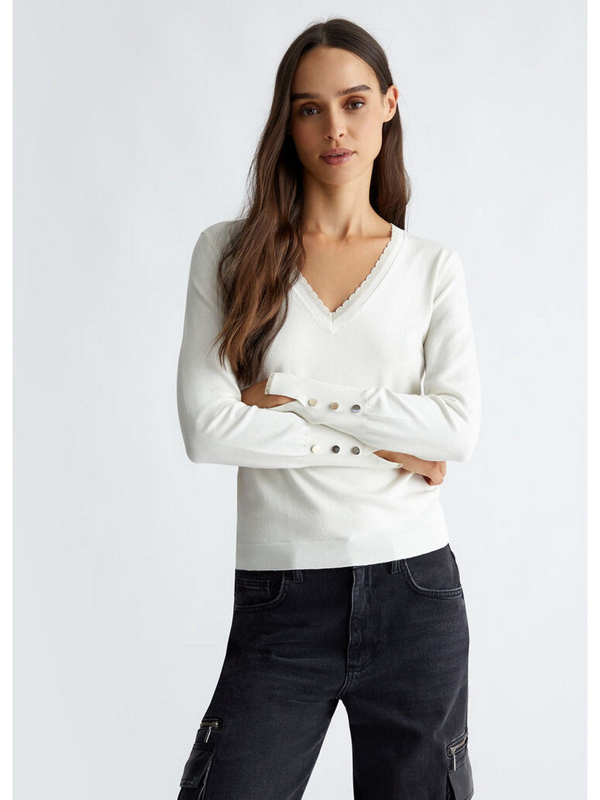 LIU JO WHITE Maglia Donna WF4007MS49I 10701 Bianco gioboutiqueweb