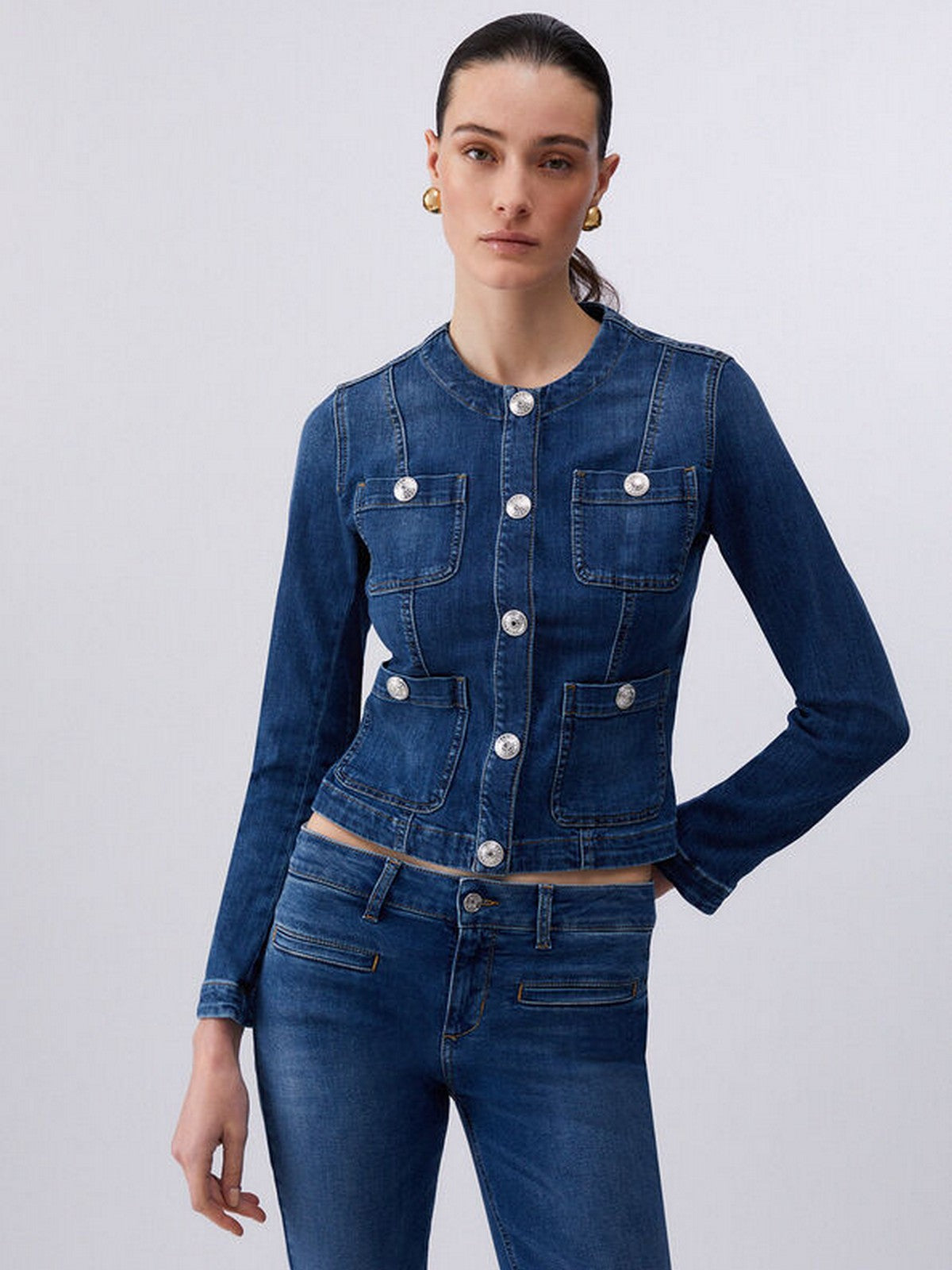 LIU JO BLUE DENIM Giubbino Donna UA6260D0275 78988 Den.Blue dk.buttons