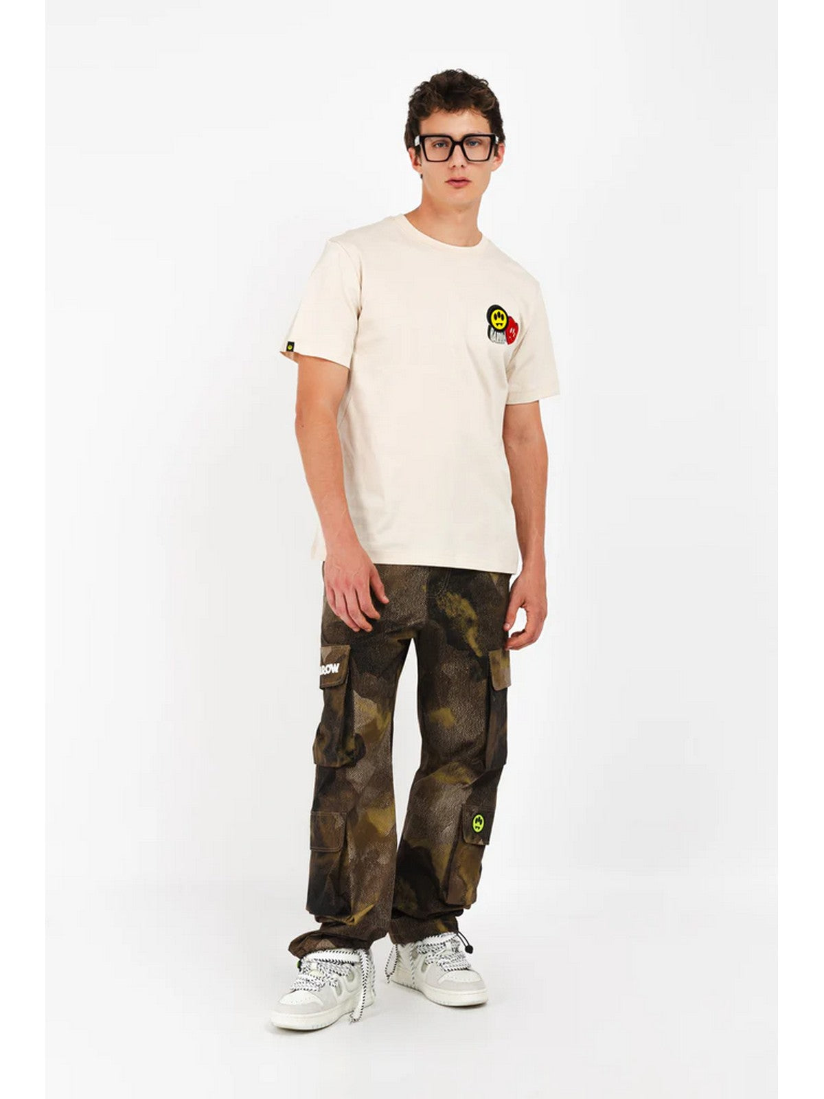 BARROW T-Shirt e Polo Uomo JERSEY T-SHIRT UNISEX F4BWUATH074 BW009 Beige gioboutiqueweb