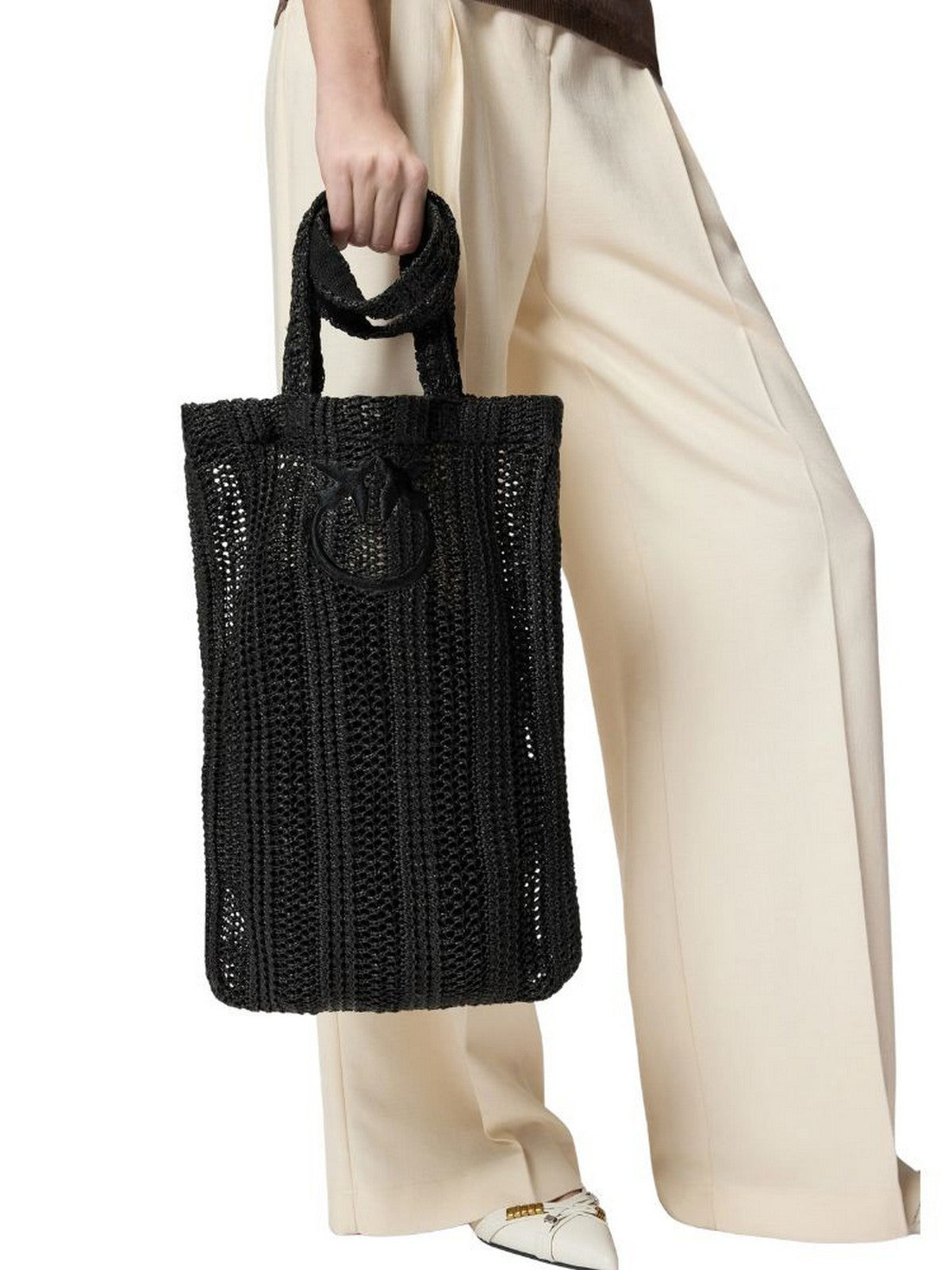 PINKO Borsa Donna EASY TOTE BAG RAFIA 106728-A39Y Z99 NERO LIMOUSINE