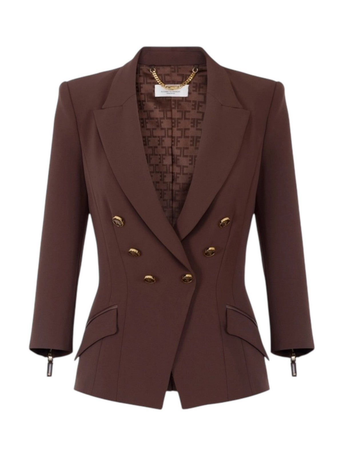 ELISABETTA FRANCHI Giacca Donna GI17456E2 EA3 COFFEE gioboutiqueweb