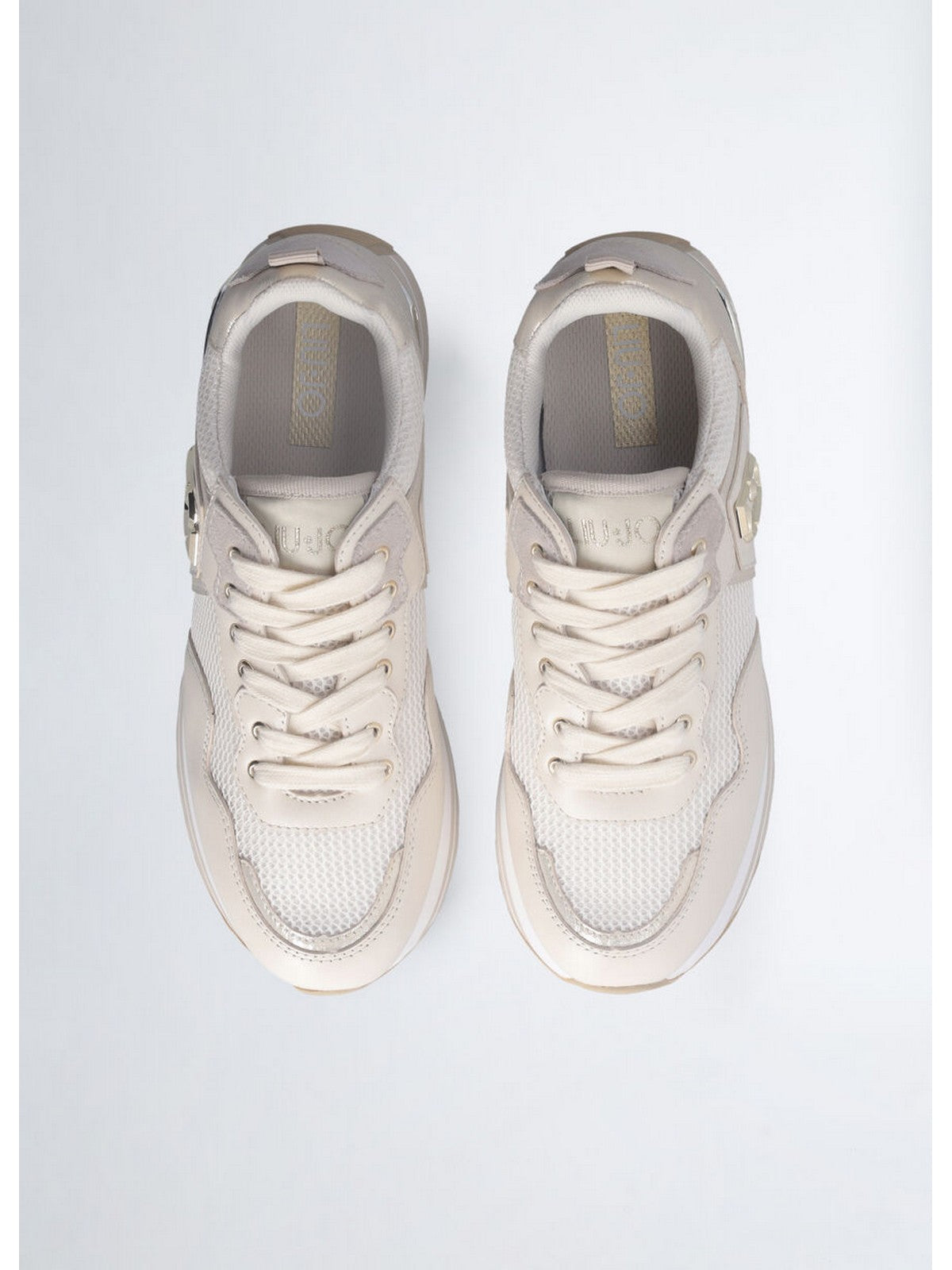 LIU JO Sneaker Donna LIU JO MAXI WONDER 01 BA5013PX602 S1185 LEATHER//MESH/L IVORY gioboutiqueweb