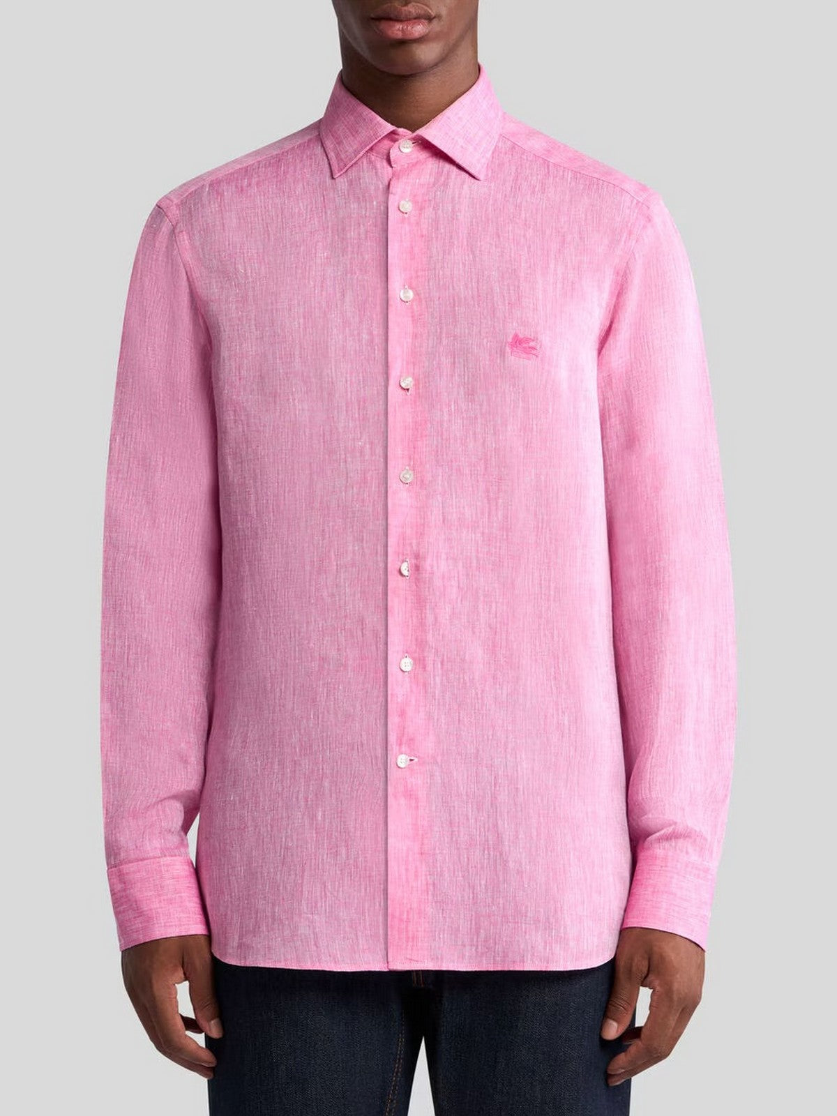 ETRO Camicia Uomo SHIRT ROMA LOGO MRIB0002 99TU3F3 F8593 Rosa