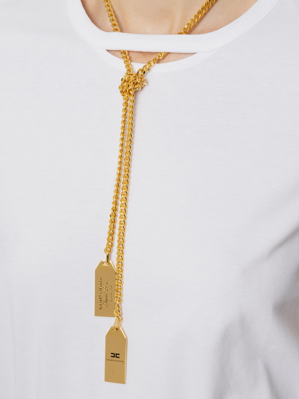 ELISABETTA FRANCHI T-Shirt e Polo Donna MA00946E2 270 Bianco gioboutiqueweb