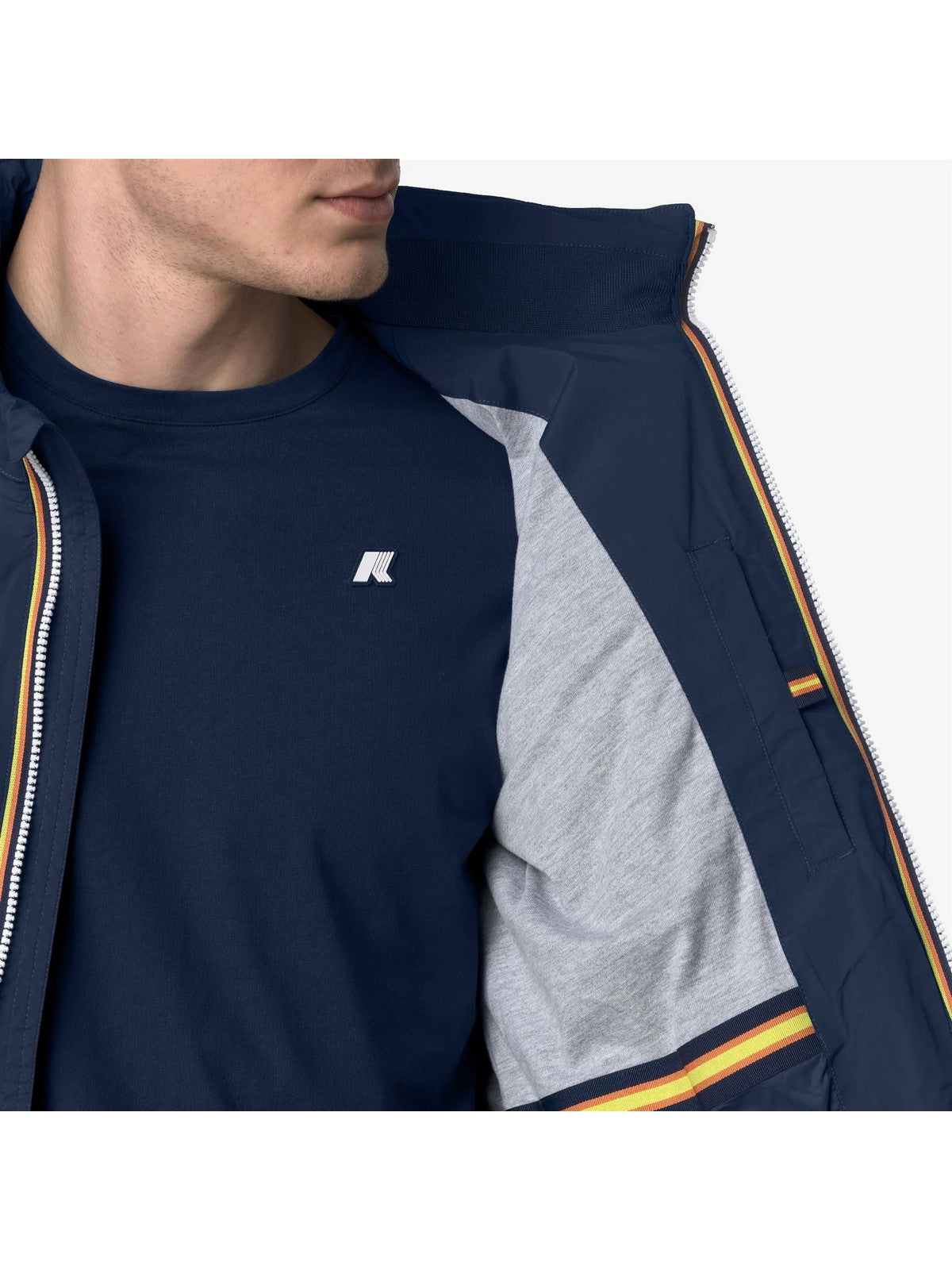 K-WAY Giubbino Uomo Amaury Stretch Nylon Jersey K3123VW B67 Blue Insignia gioboutiqueweb