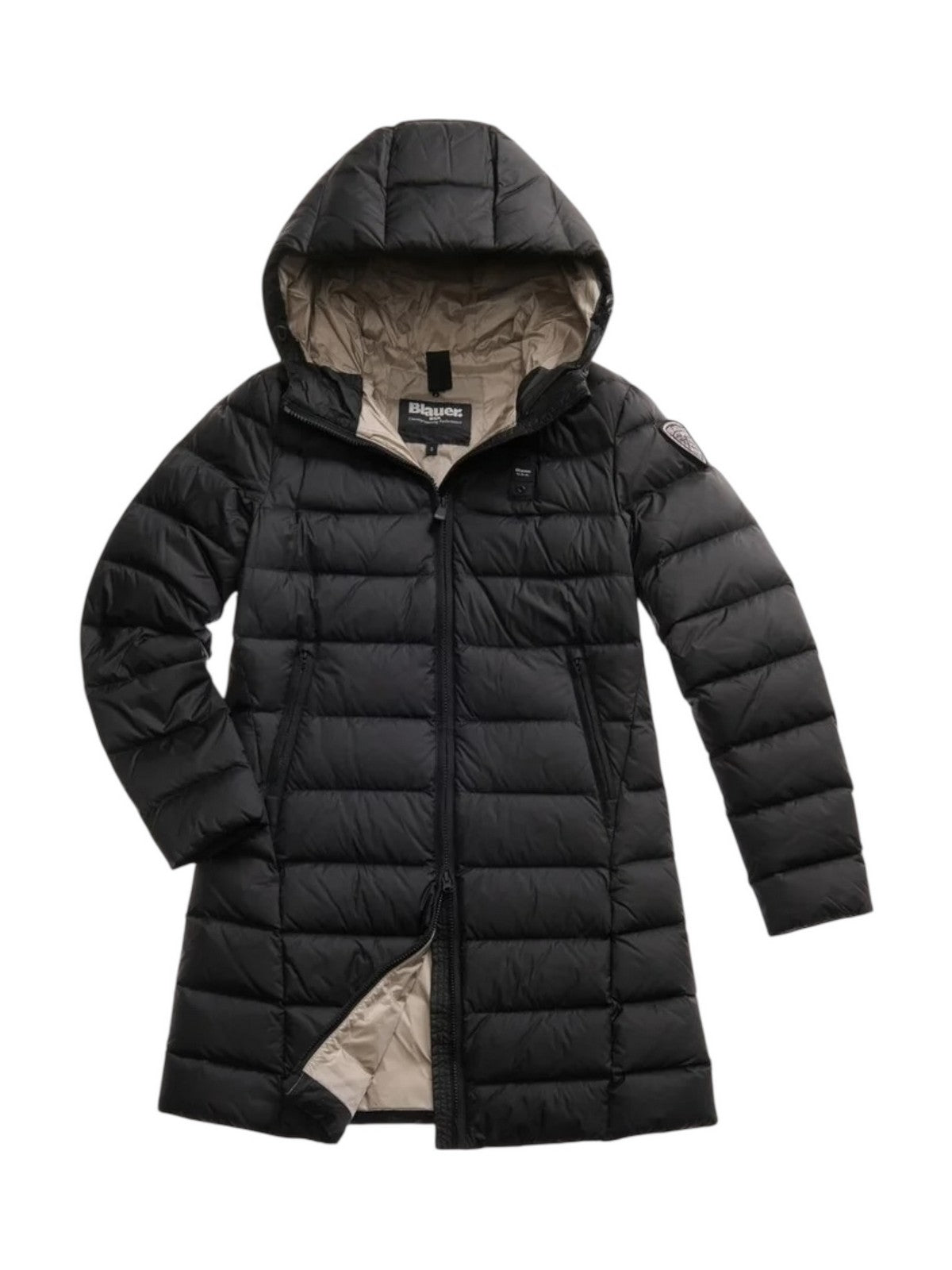 BLAUER Piumino Donna AGNES 25WBLDK03102 006047 999EI NERO interno BEIGE 301
