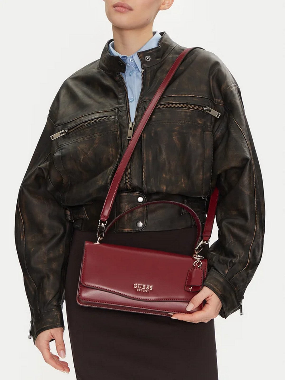 GUESS Borsa Donna ECO EVAINE TOP HANDLE FLAP HWEVG9 53520 RED Rosso gioboutiqueweb