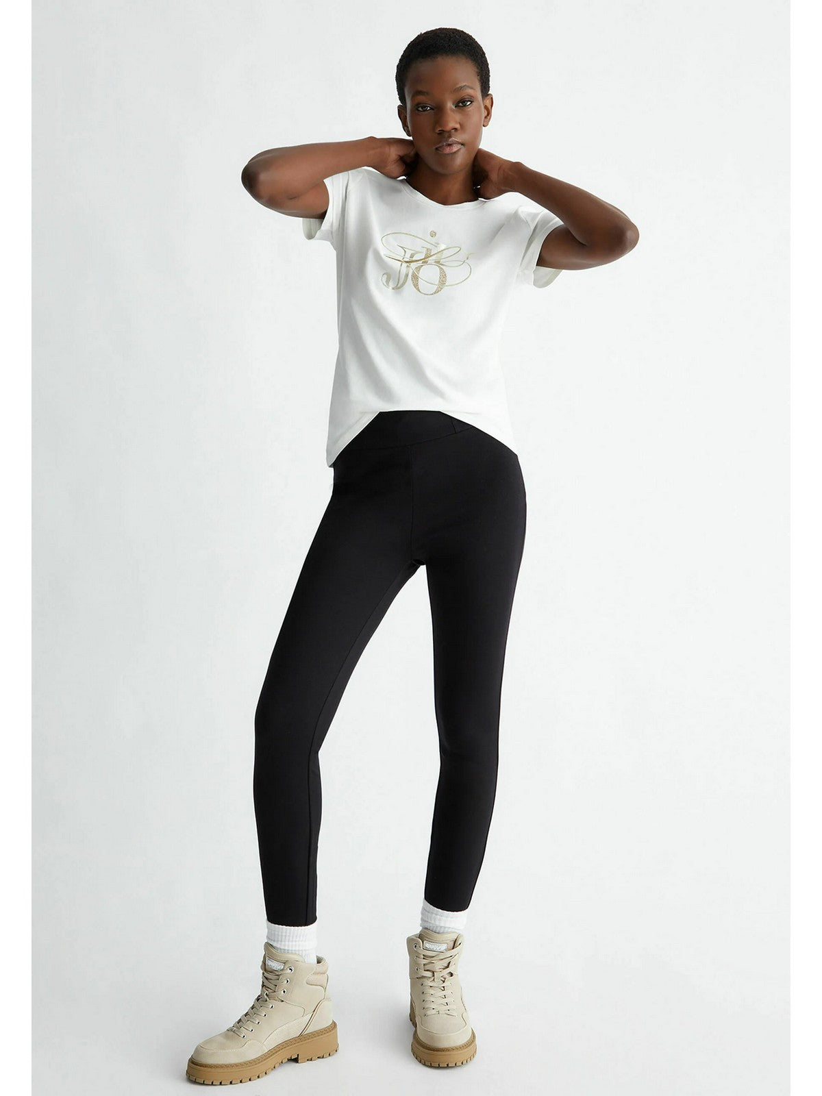 LIU JO SPORT T-Shirt e Polo Donna TA4136JS003 N9051 Avorio gioboutiqueweb