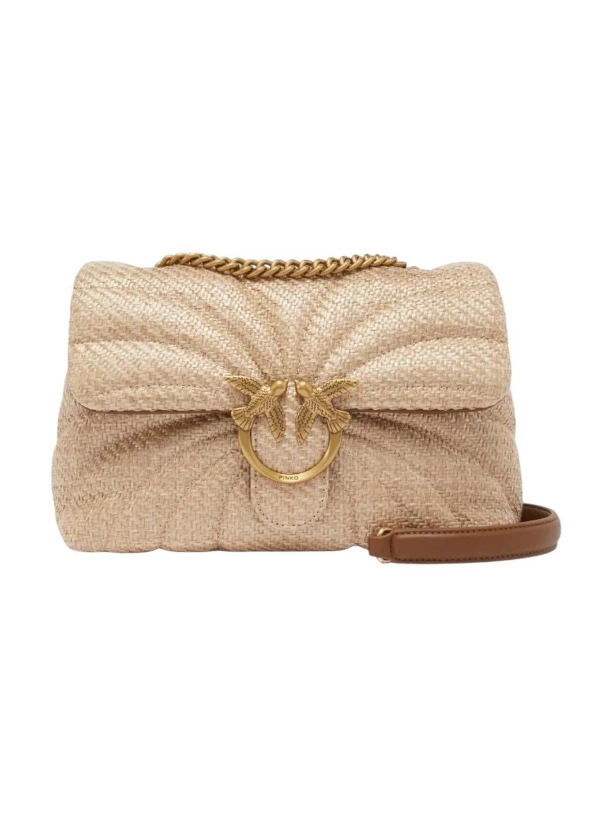 PINKO Borsa Donna 100038-A2C8 C50Q BEIGE-GRIGIO FUMO-ANTIQUE GOLD gioboutiqueweb