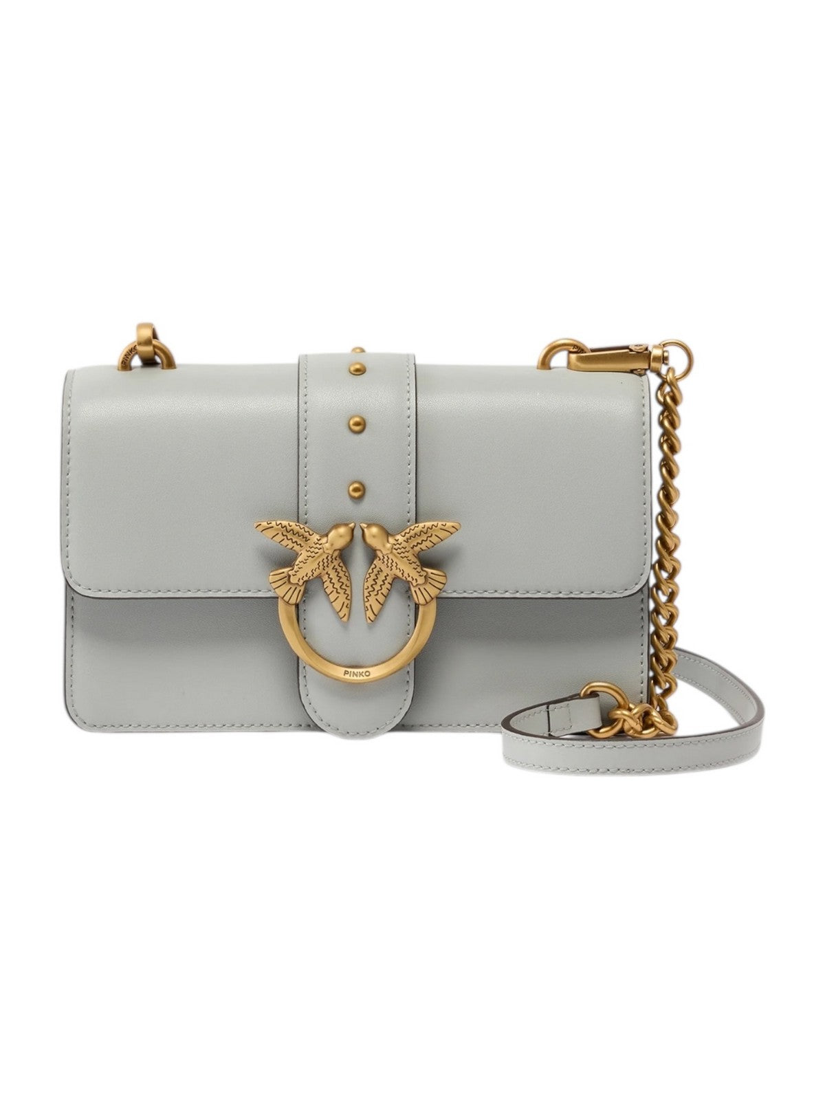 PINKO Borsa Donna LOVE ONE MINI ST. CL VITELLO S 105856-A0F1 K32Q GRIGIO PERLA-ANTIQUE GOLD