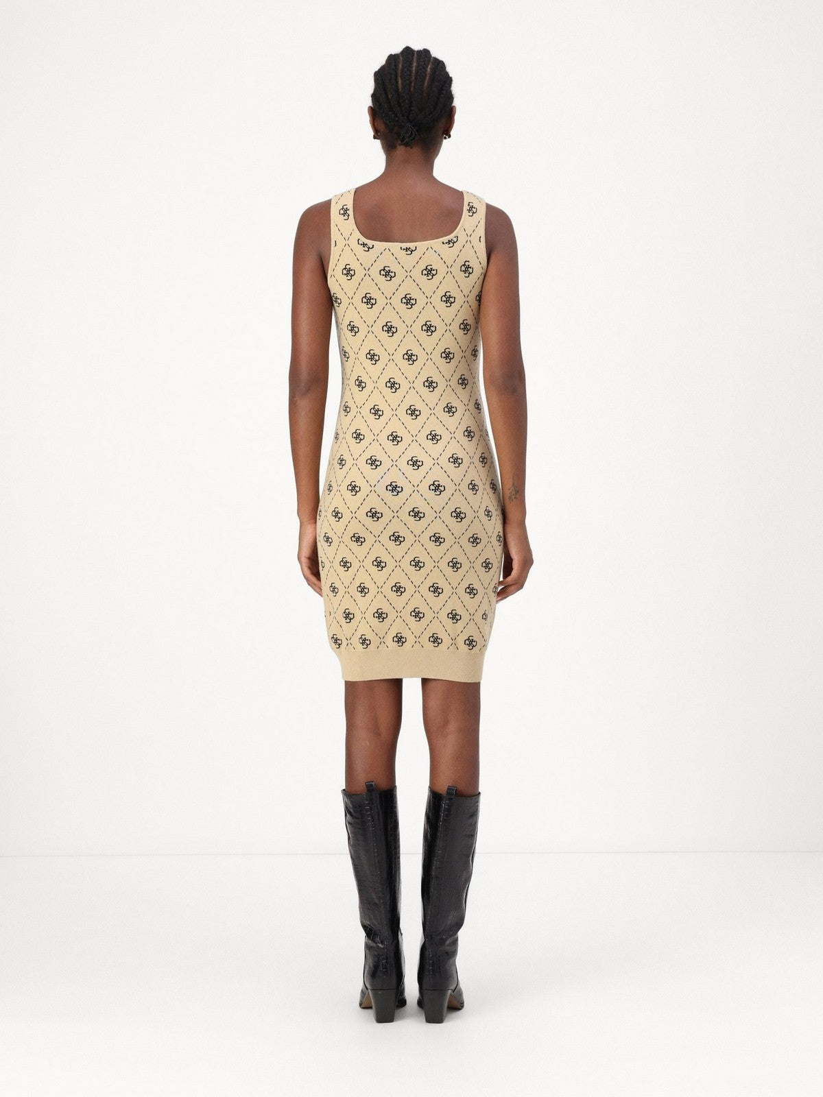 GUESS Abito Donna SARAH 4G SL DRESS SWTR W4BK98 Z3JD2 FN3N Beige gioboutiqueweb