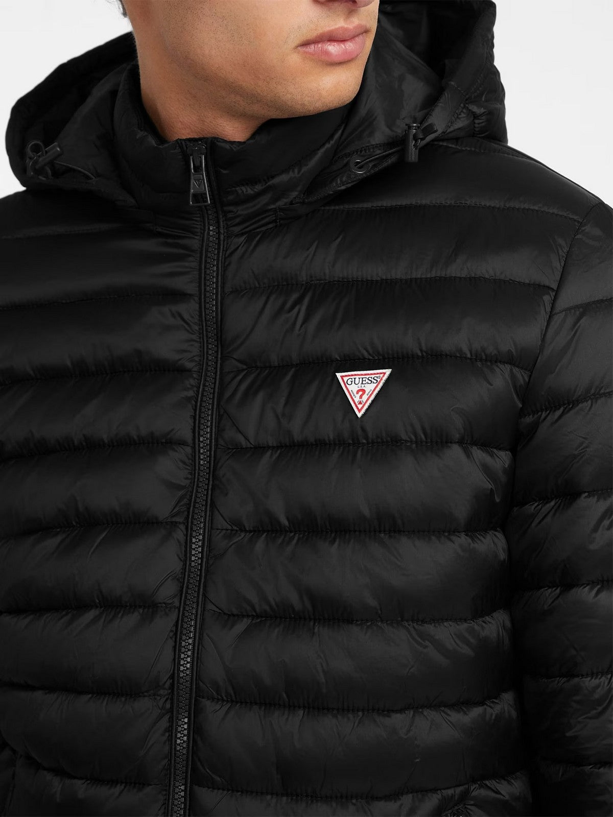 GUESS Piumino Uomo GJ HOODED PUFFER M4YL99 WG922 JBLK Nero gioboutiqueweb