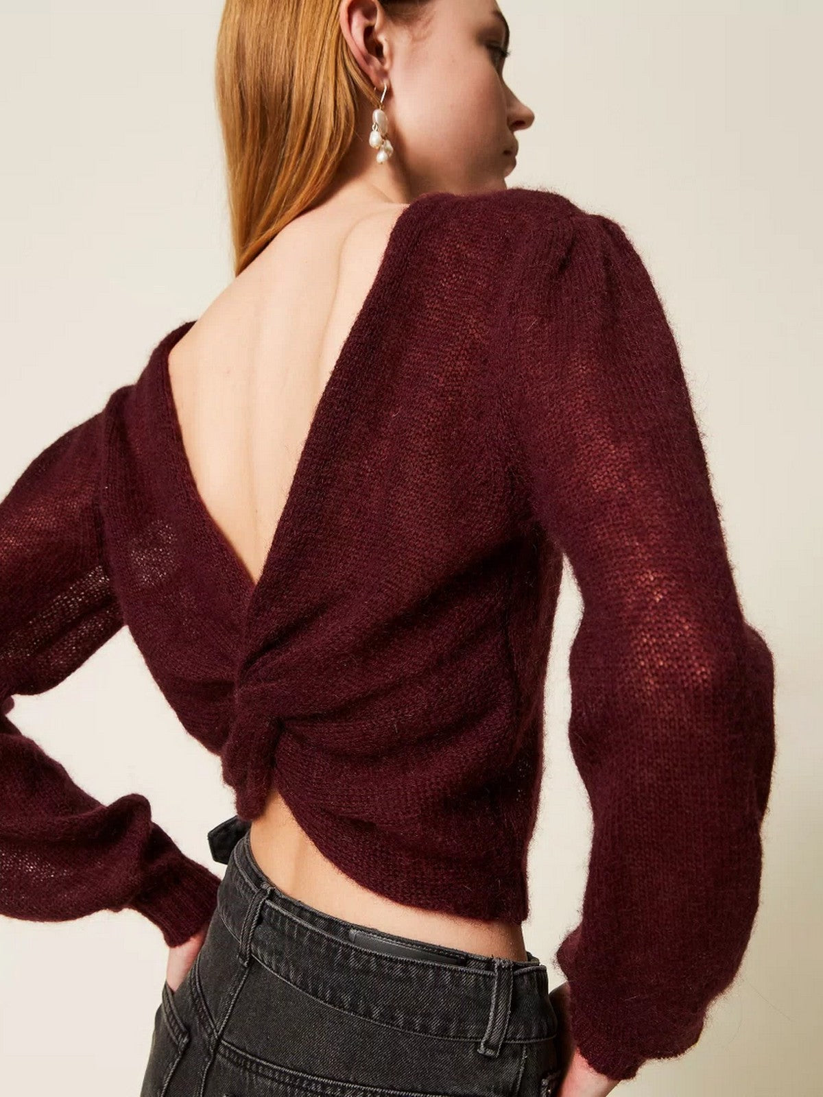 TWINSET Maglia Donna LIGHT MIX MOHAIR STITCHES 252TP3525 05609 WINETASTING