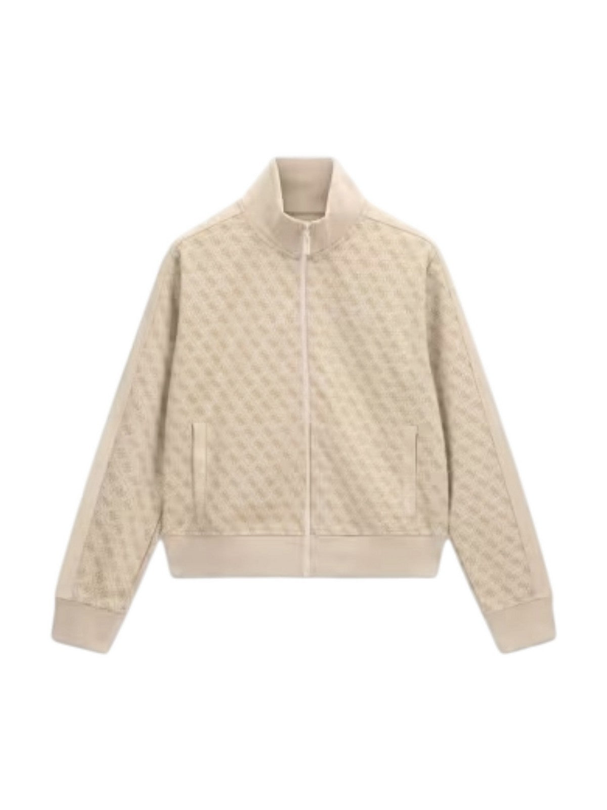 GUESS SPORT Felpa Donna MAYA 4G FULLZIP SWEATSHIRT V6RQ08 K2042 FNN0 4G JACQUARD LIGHT MI gioboutiqueweb