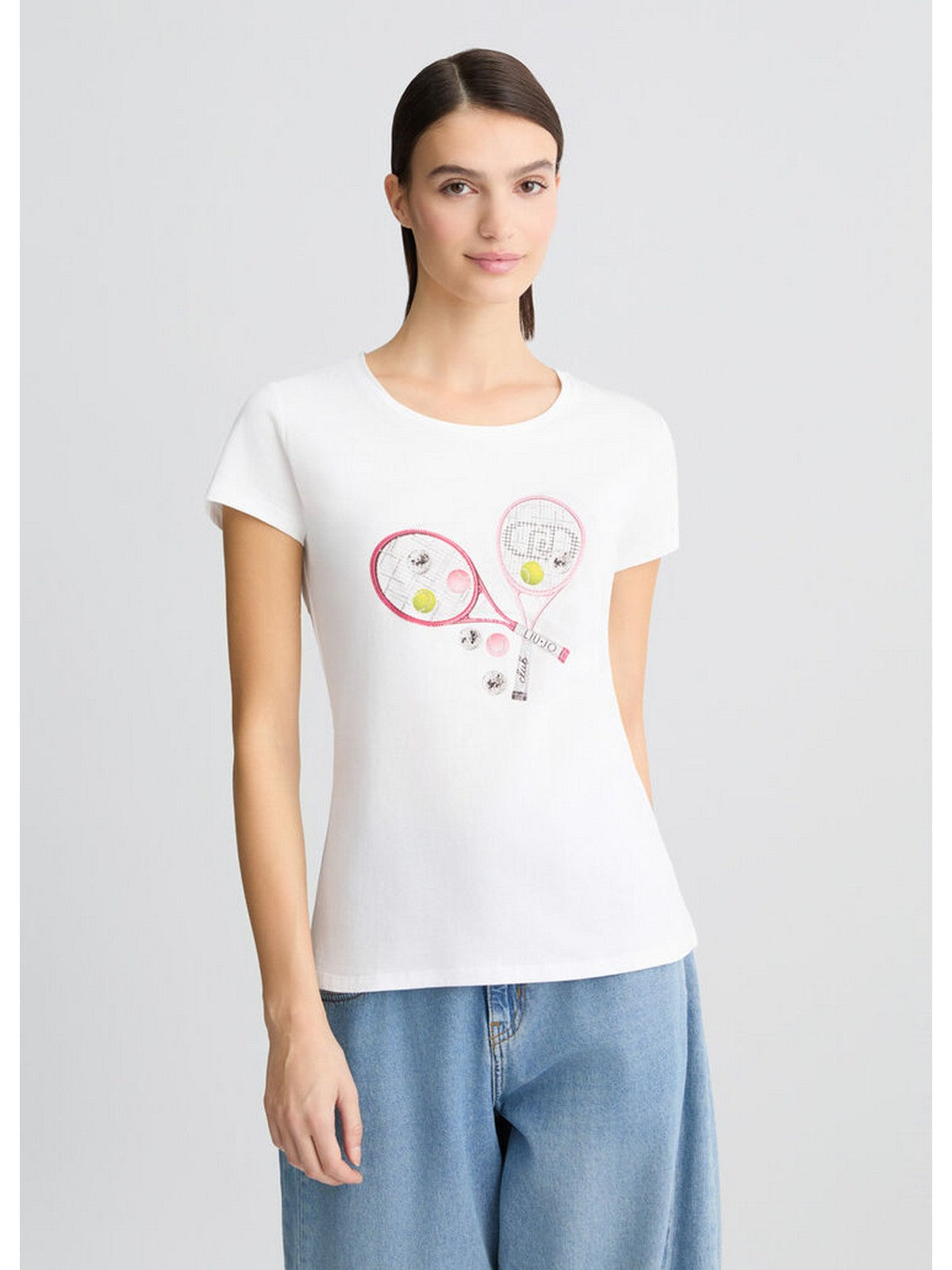 LIU JO WHITE T-shirt Donna WA5362JS923 M9569 Bianco gioboutiqueweb