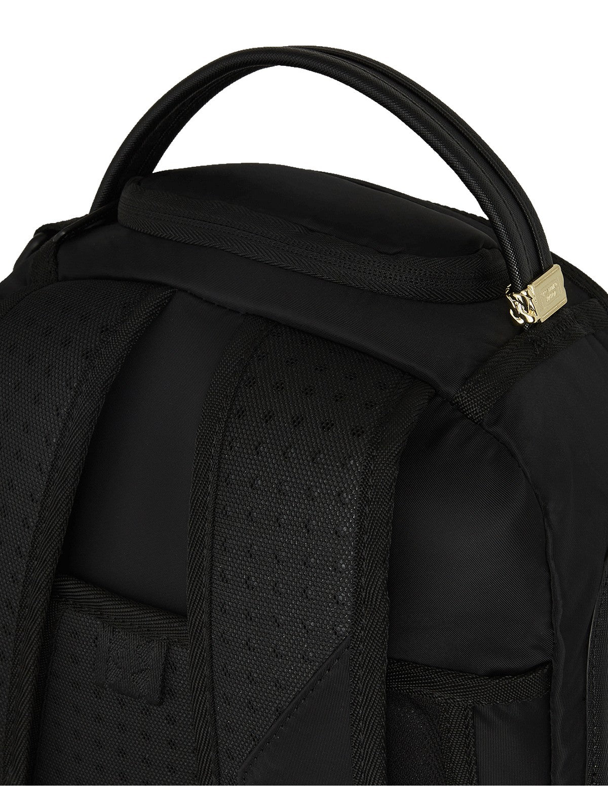 SPRAYGROUND Zaino Uomo SHARK CENTRAL YELLOW TAPE DLX SATIN BACKPACK 910B7736NSZ Nero gioboutiqueweb