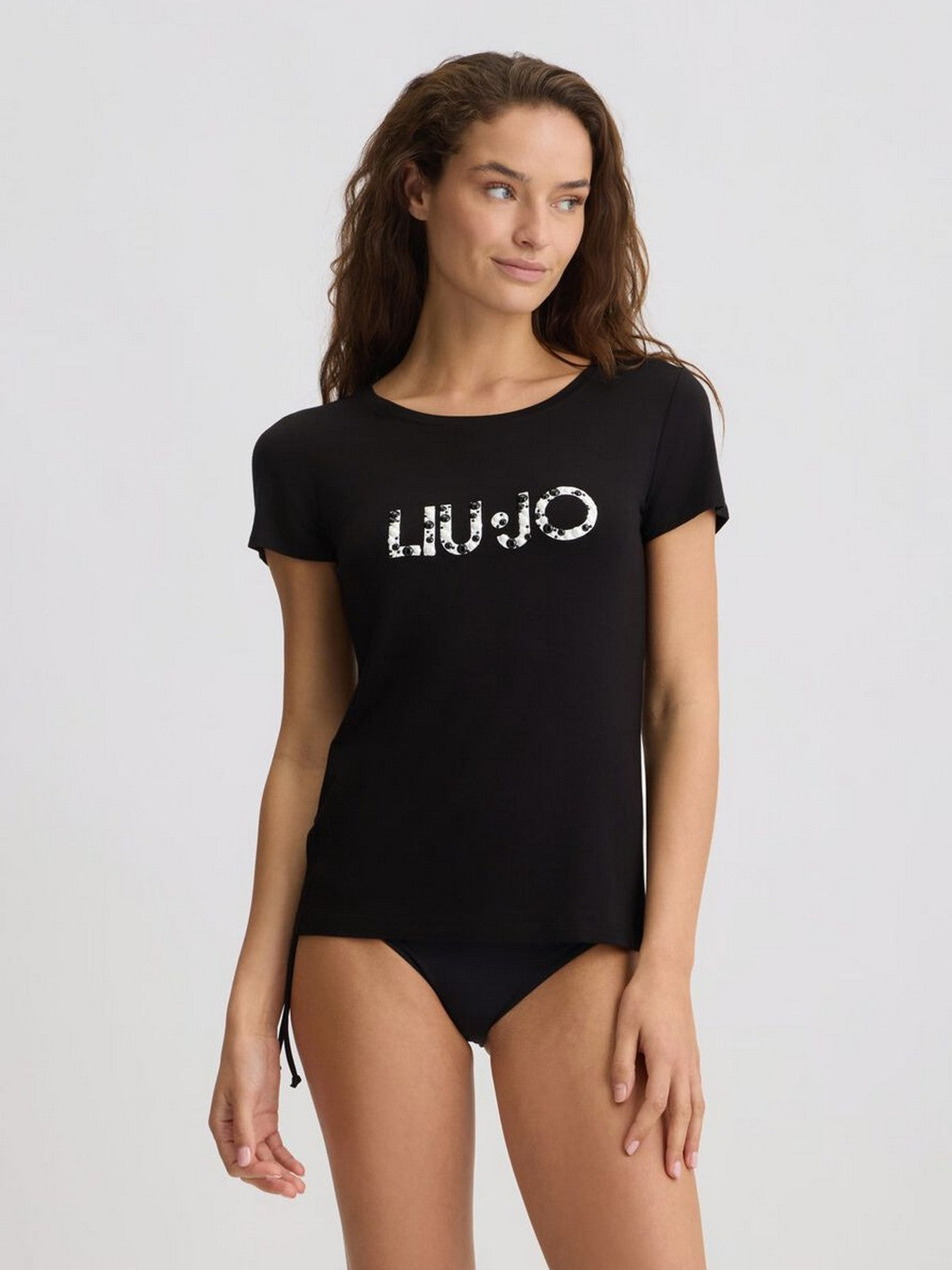 LIU JO BEACHWEAR T-shirt Donna VA5156JS360 M9203 Nero/pearl