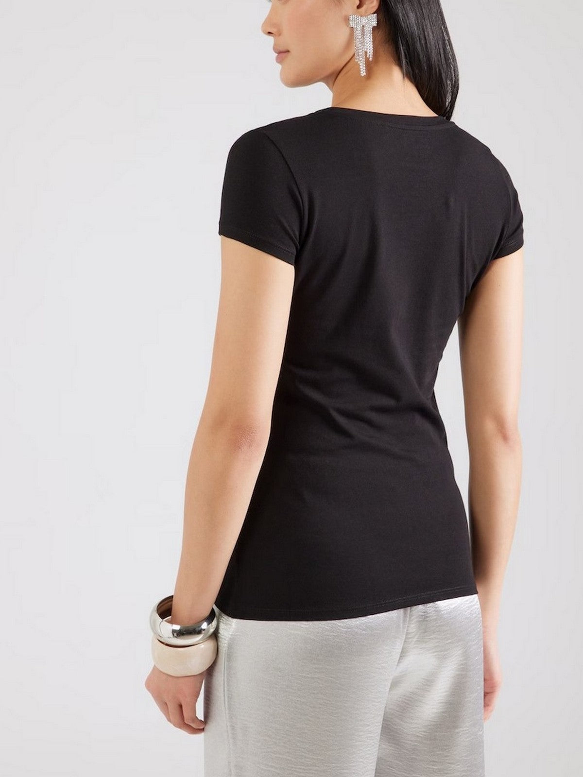 GUESS T-shirt Donna SS TRIANGLE OMBRE R3 TEE W5GI43 KA0Q1 JBLK Nero gioboutiqueweb