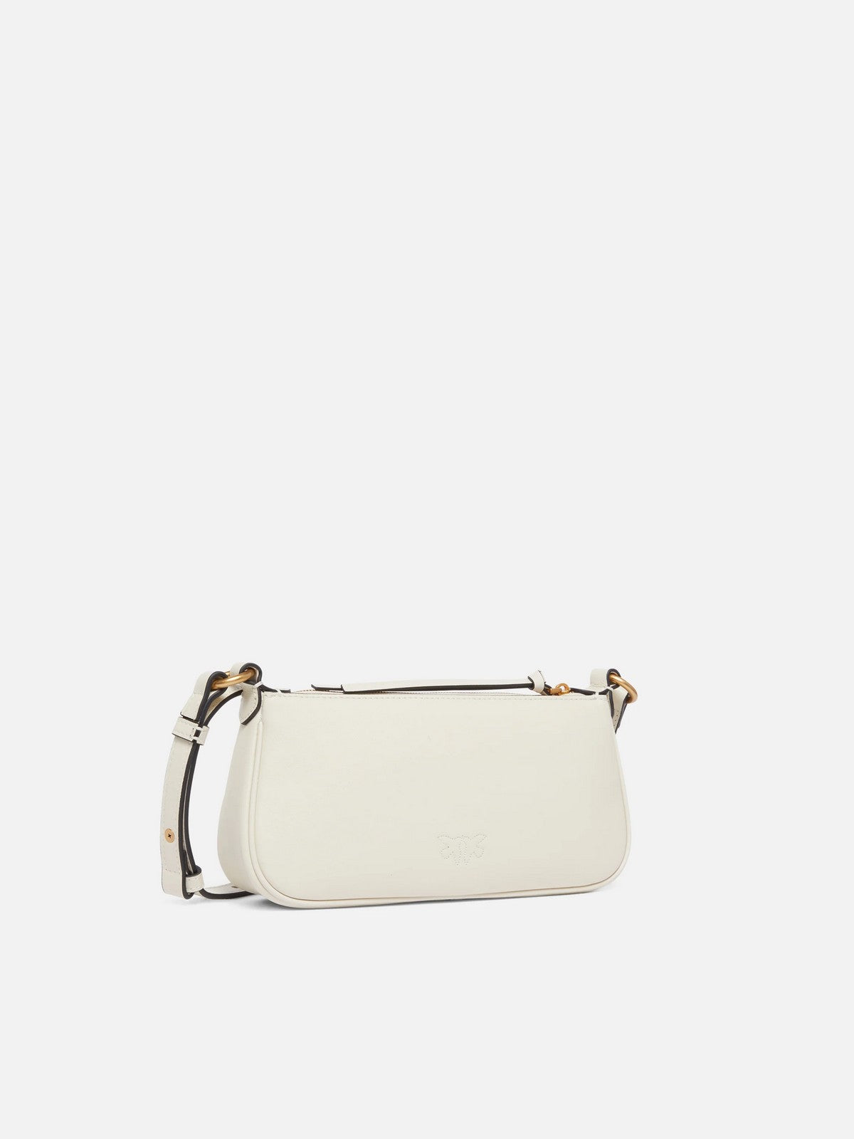 PINKO Borsa Donna HALF MOON HORIZONTAL MINI VITE 105069-A0QO Z14Q BIANCO SETA-ANTIQUE GOLD