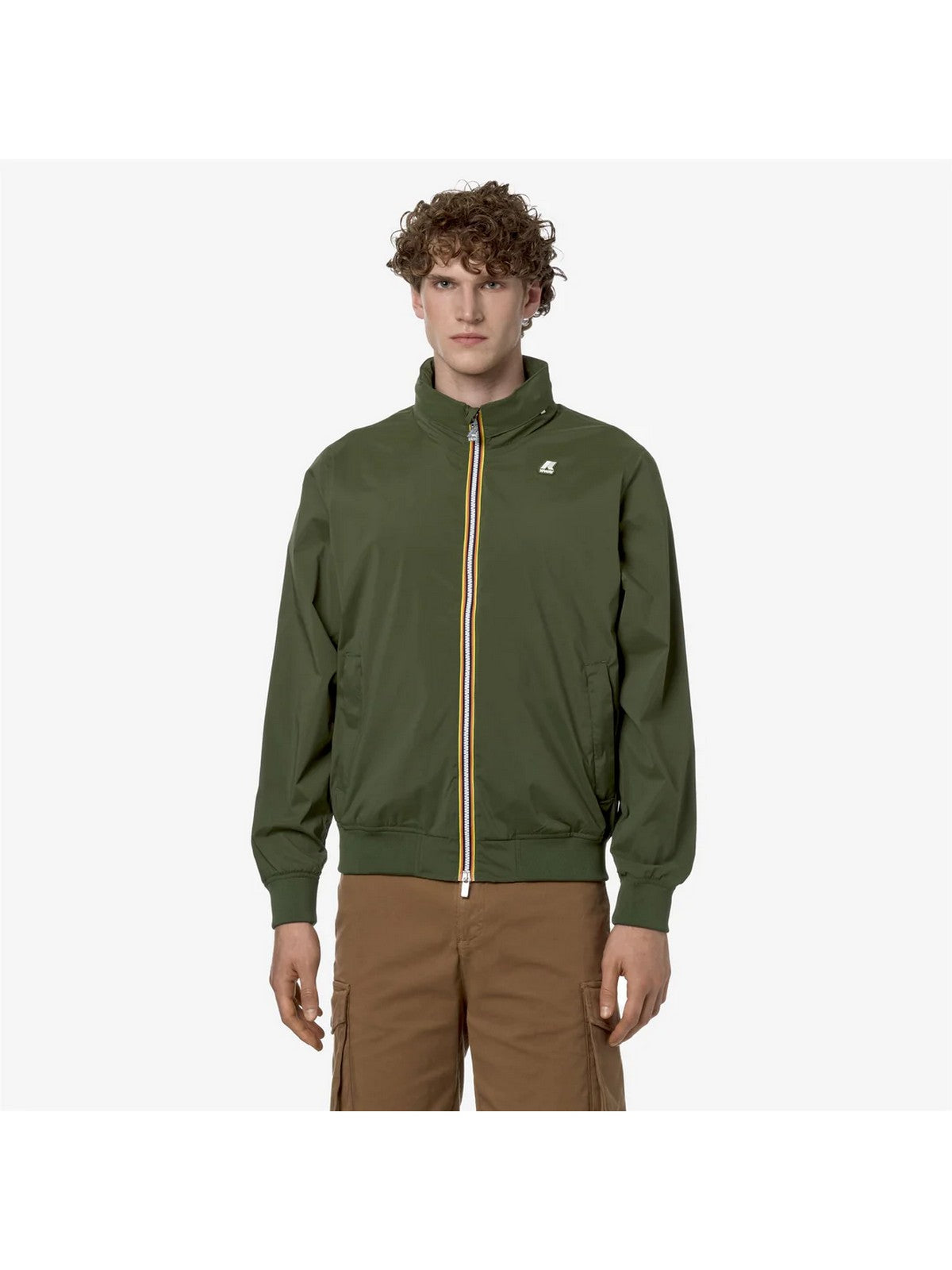K-WAY Giubbino Uomo Amaury Stretch Nylon Jersey K2121PW H11 Verde gioboutiqueweb