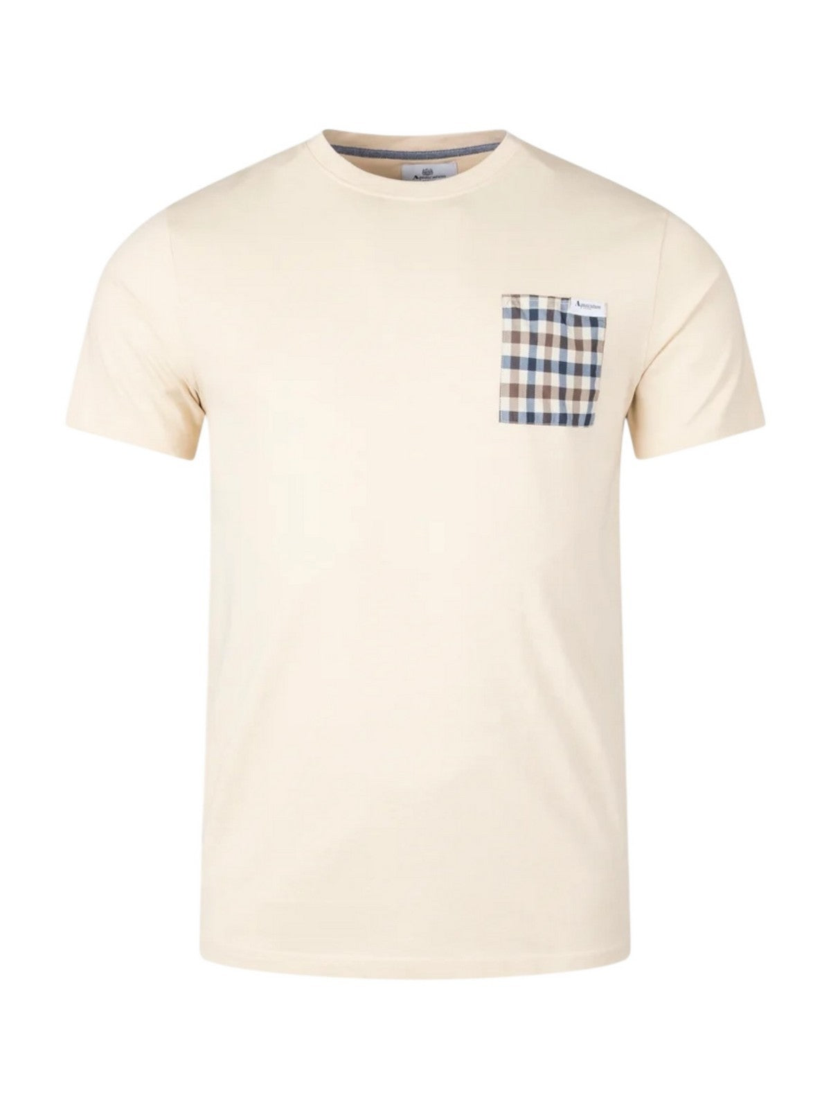 AQUASCUTUM T-shirt Uomo ACTIVE CLUB CHECK POCKET T-SHIRT AA-B004-TS003 BEIGE BEIGE gioboutiqueweb