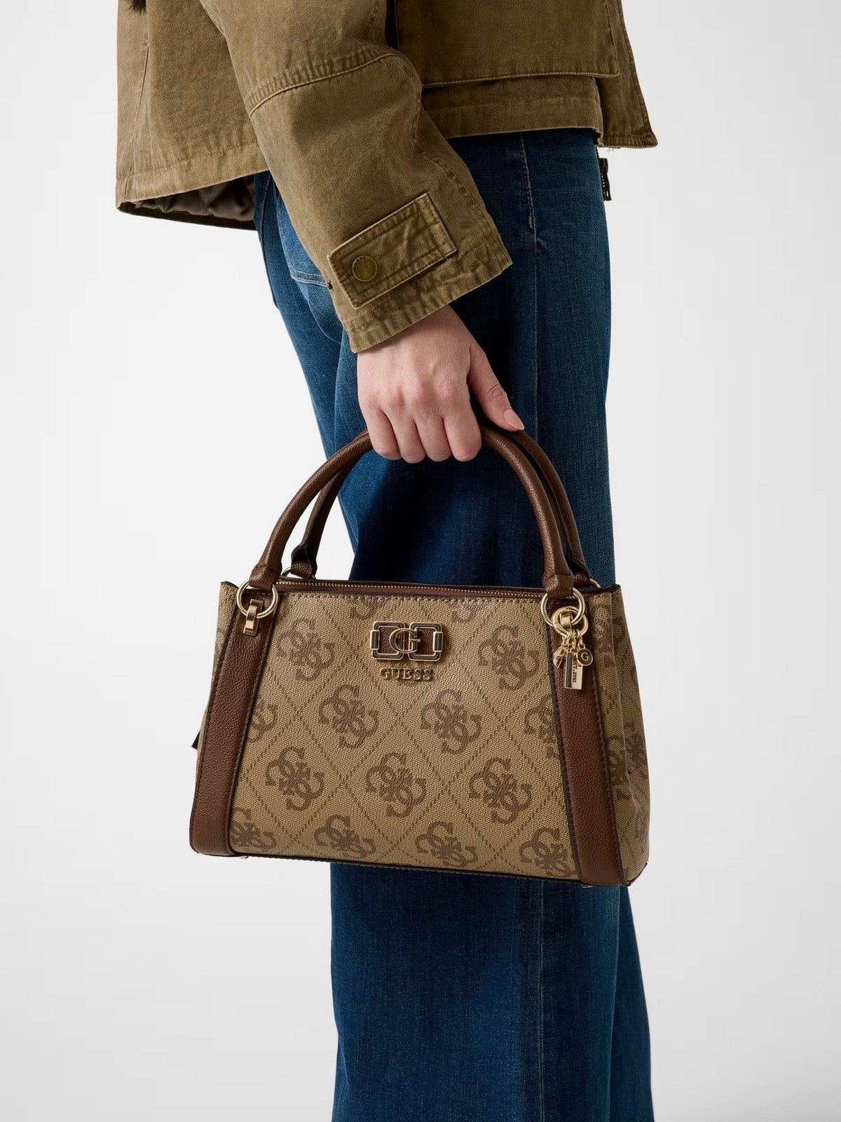 GUESS Borsa Donna KARNILLA LOGO GFRIEND SATHEL HWOS99 01060 LGW LATTE LOGO/BROWN