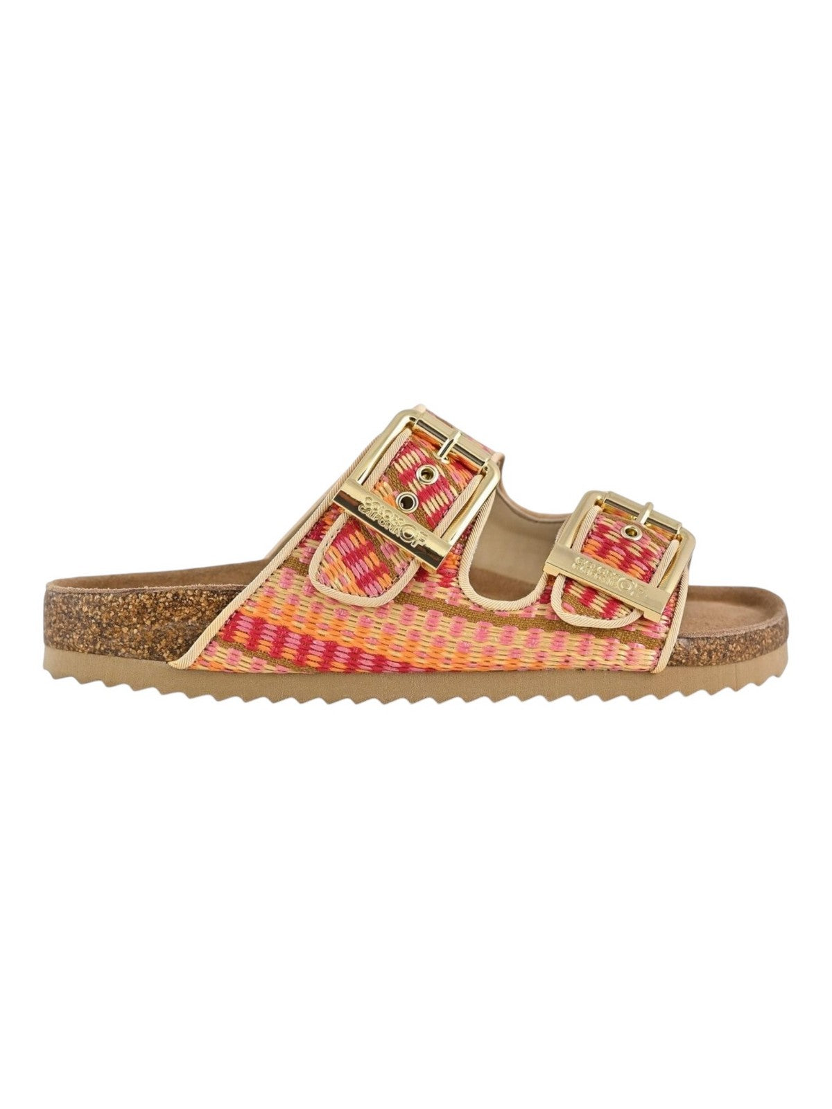 COLORS OF CALIFORNIA Sandalo Donna two buckle sandal in rafia HC.BIO500 SUNC SUNSET CORAL