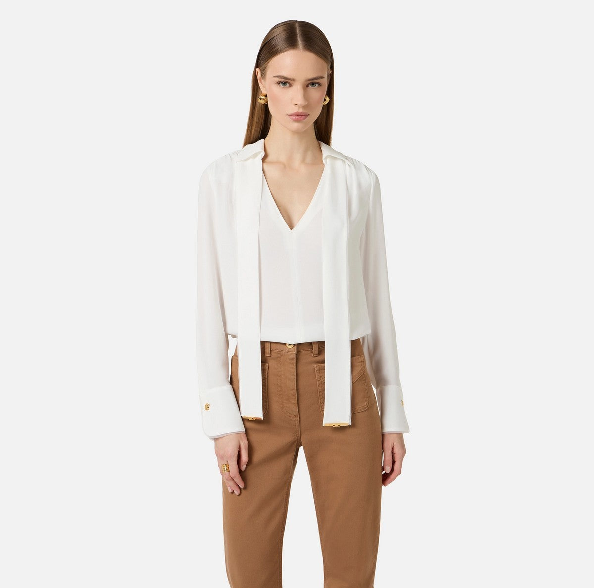 ELISABETTA FRANCHI Camicia Donna CA14661E2 360 Avorio