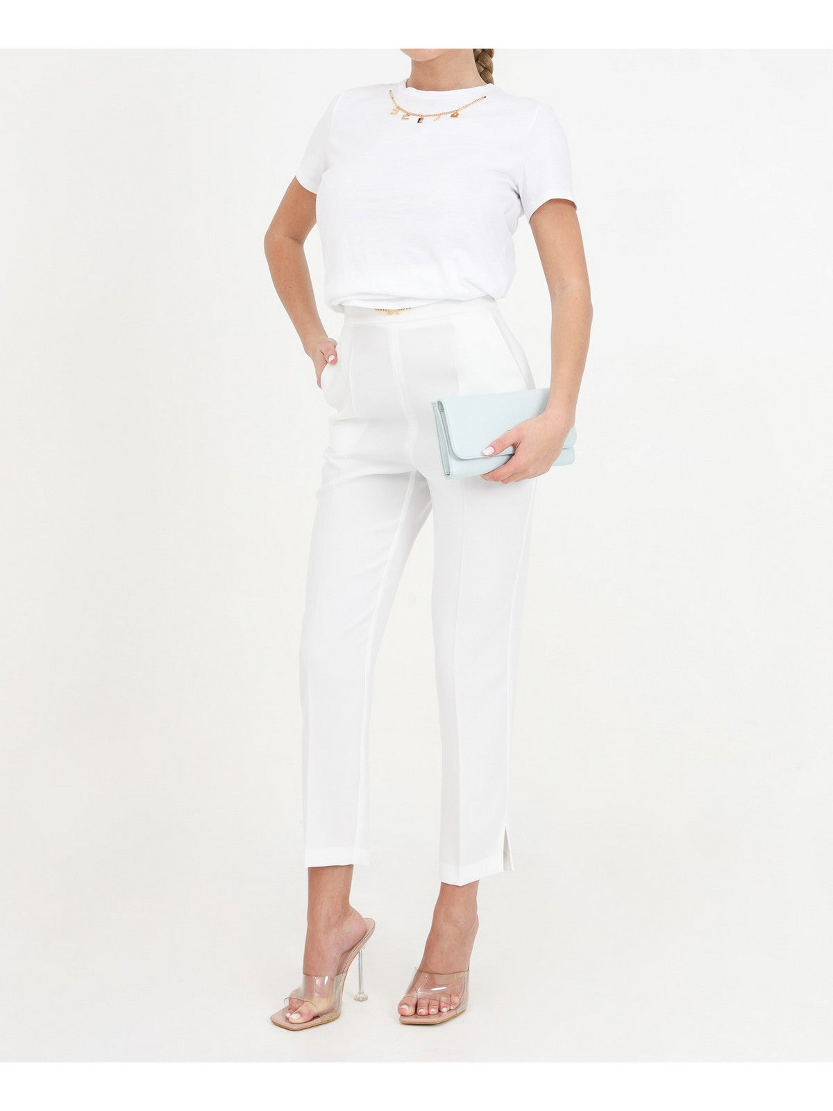 ELISABETTA FRANCHI PA02341E2 360 pantalones de marfil