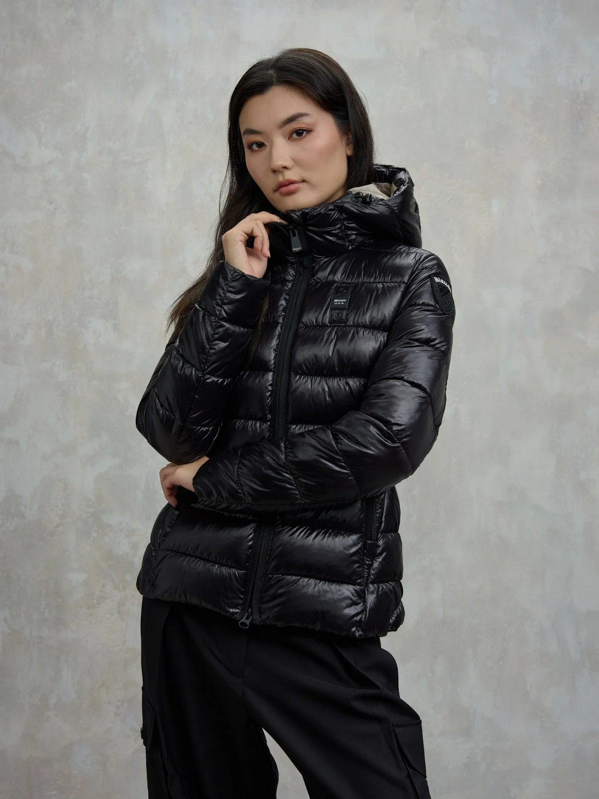 BLAUER Piumino Donna CAROLL 25WBLDC02072 006648 999EI NERO interno BEIGE 301