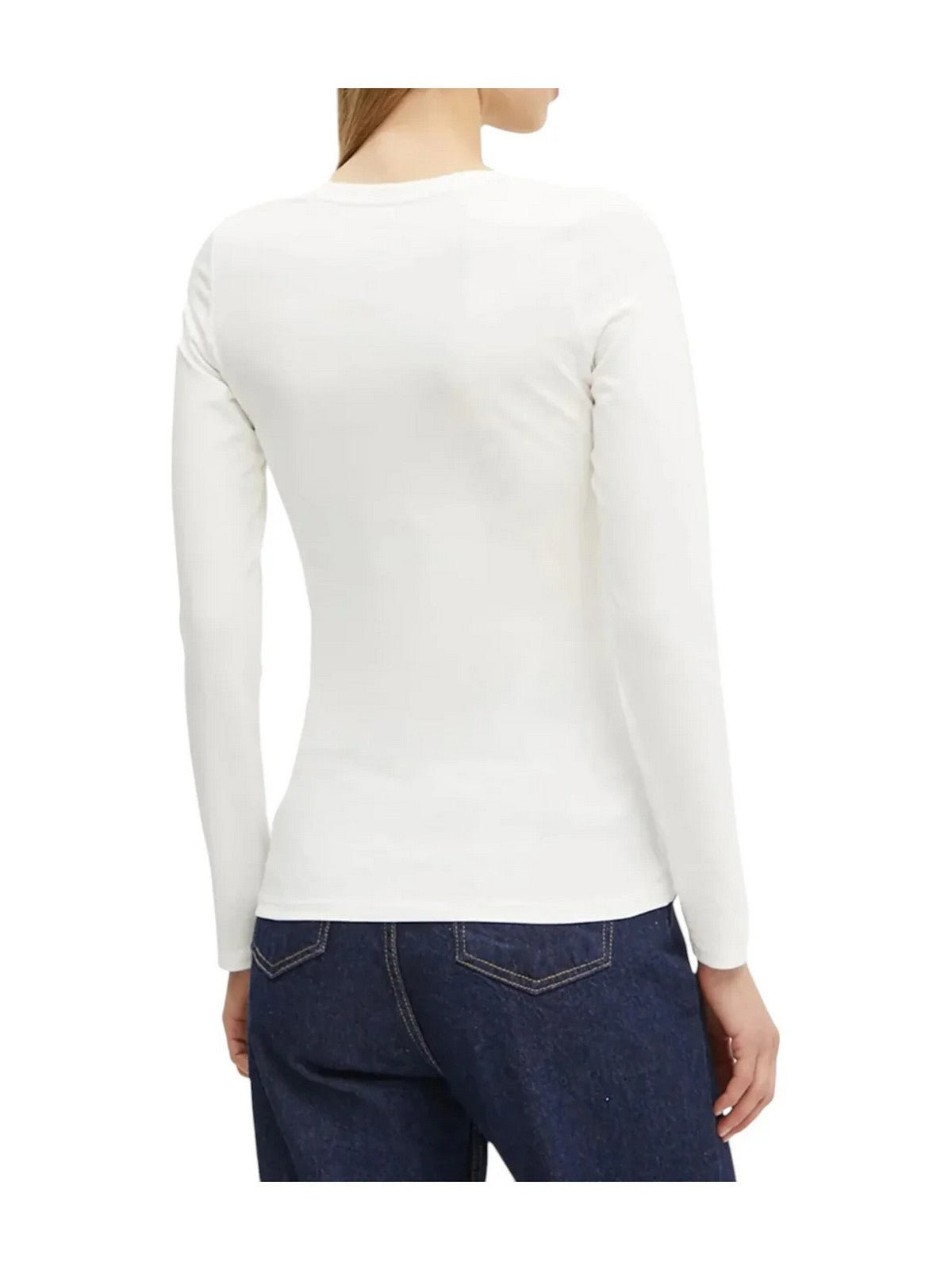 GUESS T-shirt Donna LS CN PYTHON LOGO TEE W5RI66 I3Z14 G012 CREAM WHITE gioboutiqueweb