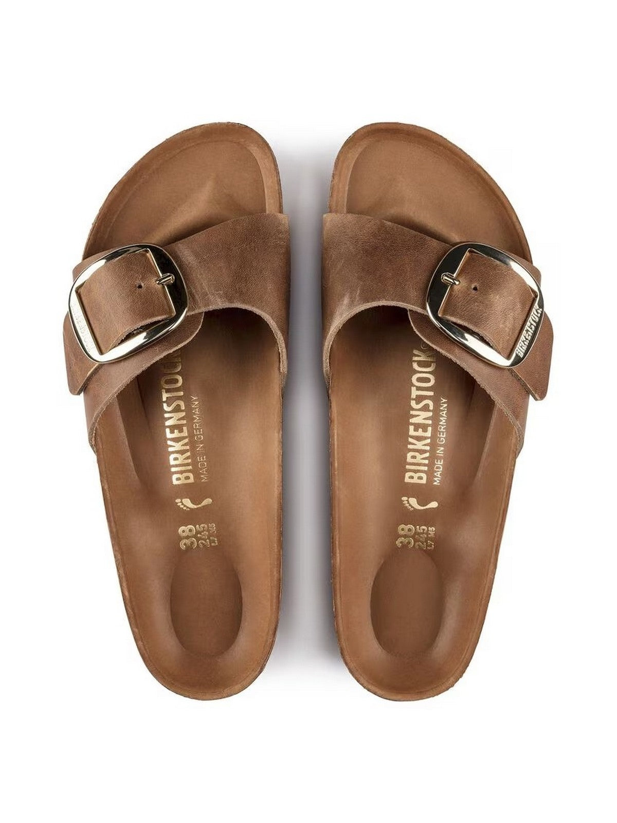 BIRKENSTOCK Sandalo Donna Madrid Big Buckle cognac, Oiled Leather 1006525 Marrone