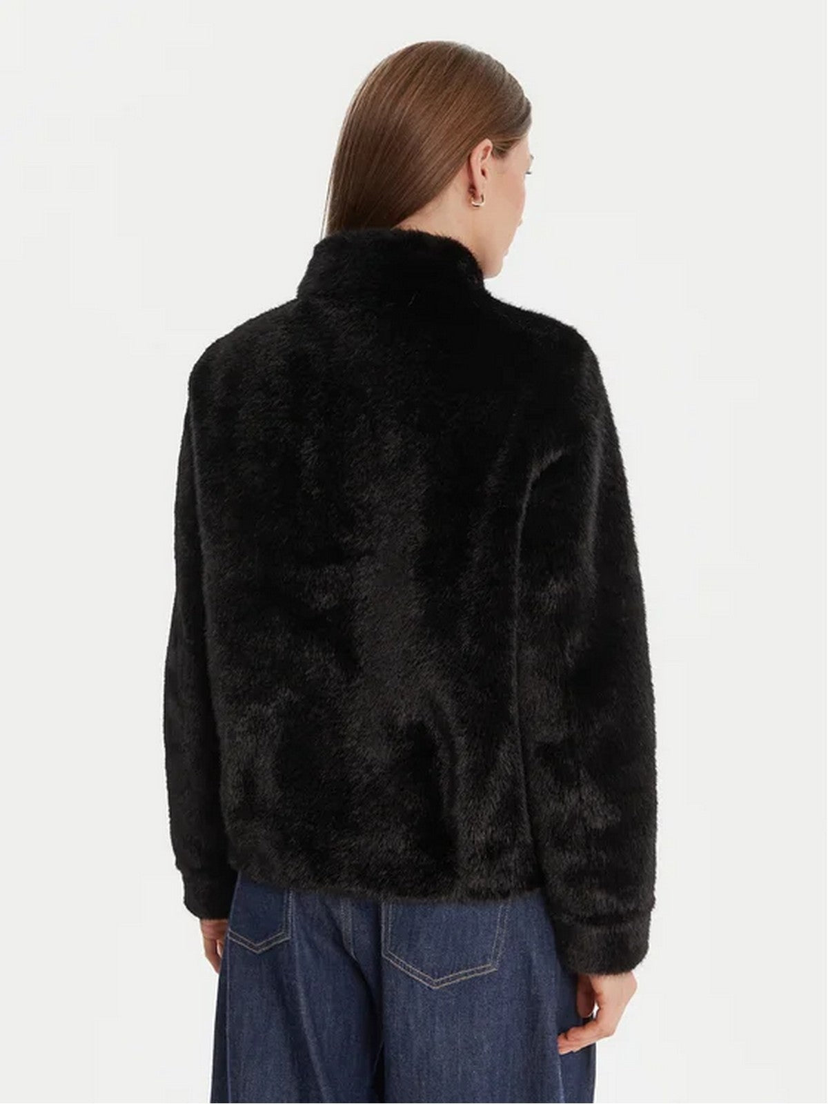 GUESS Pelliccia Donna LUNA FAUX FUR JACKET W5BL64 W3920 JBLK Jet Black A996