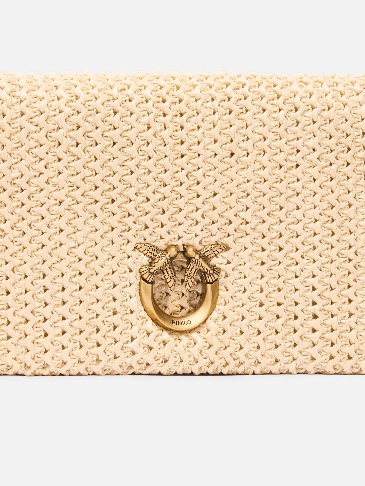 PINKO Borsa Donna CLICK SOFT HORIZONTAL MINI RAF 106023-A391 C24Q RAFIA/NERO-ANTIQUE GOLD