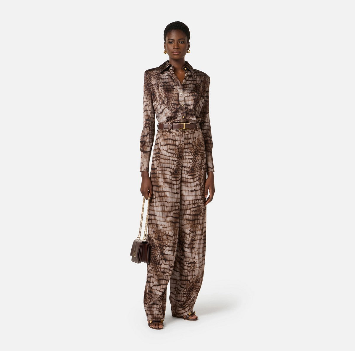 ELISABETTA FRANCHI Pantalone Donna PA16261E2 644 CACAO